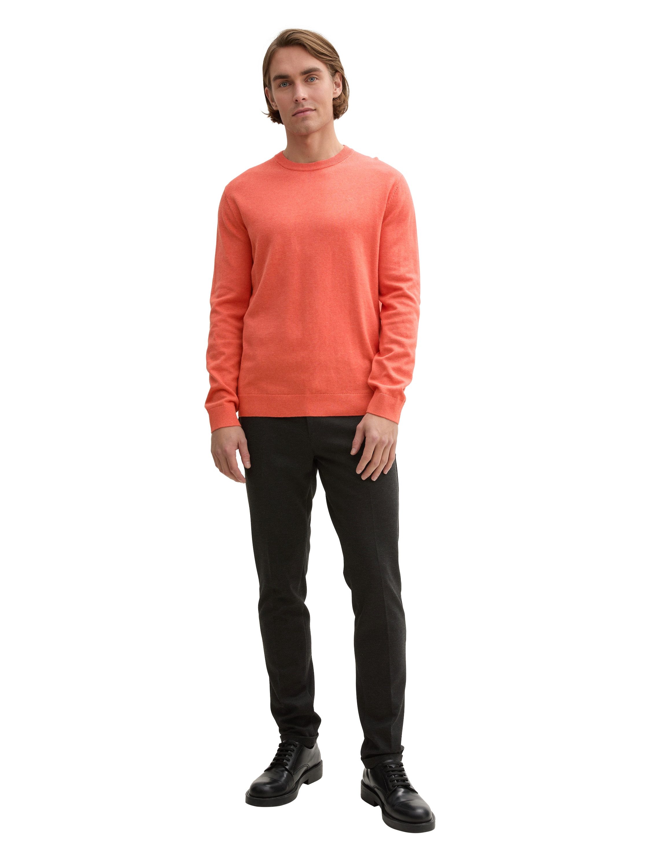 Tom Tailor Trui met ronde hals met geborduurd logo