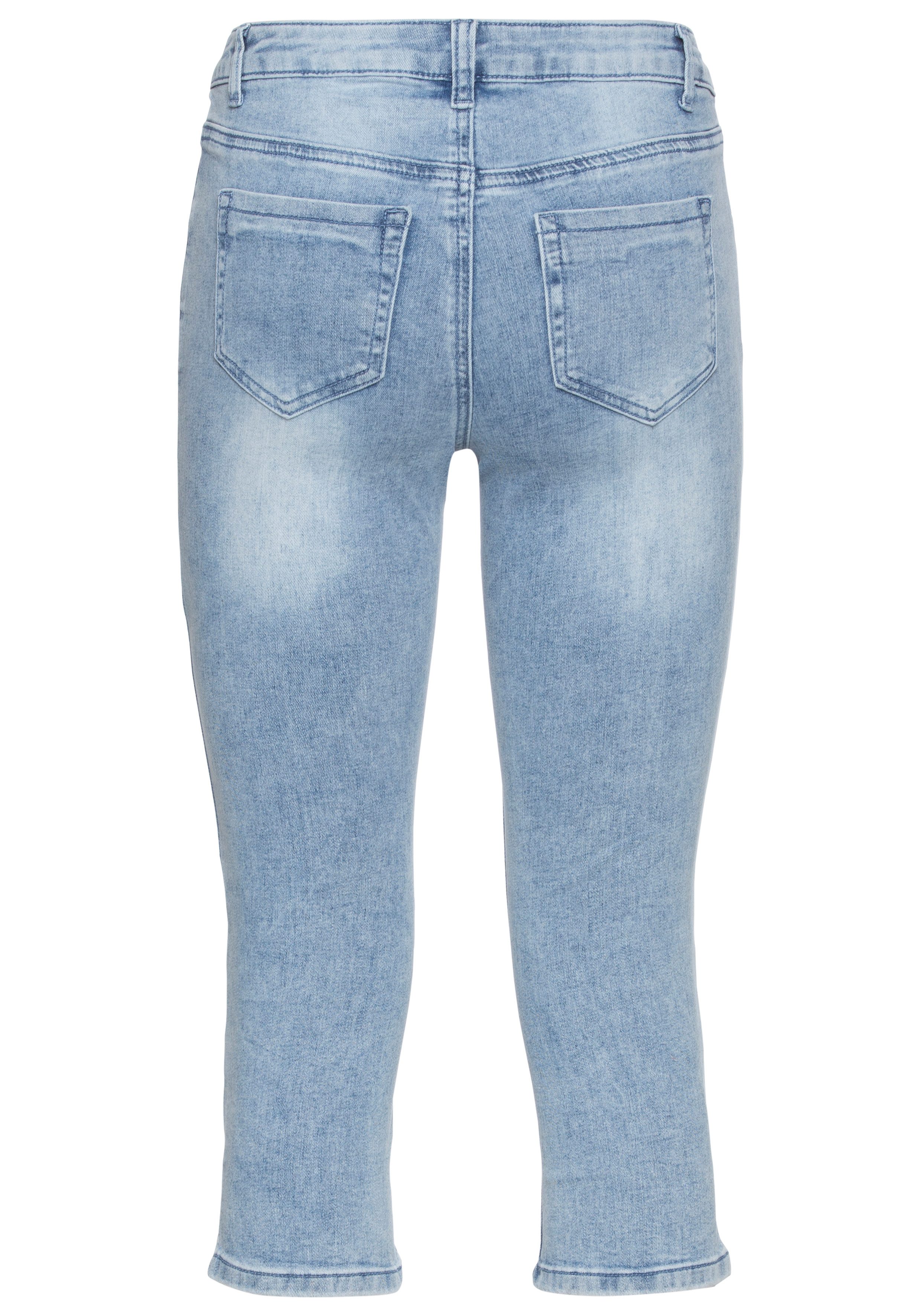 Arizona Capri jeans Ultra Stretch extra-strakke snit, modieuze beenafsluiting met split