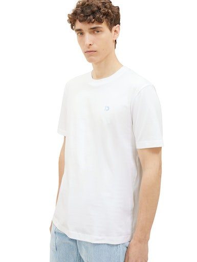 Tom Tailor Denim T-shirt Crewneck met kleine logoprint