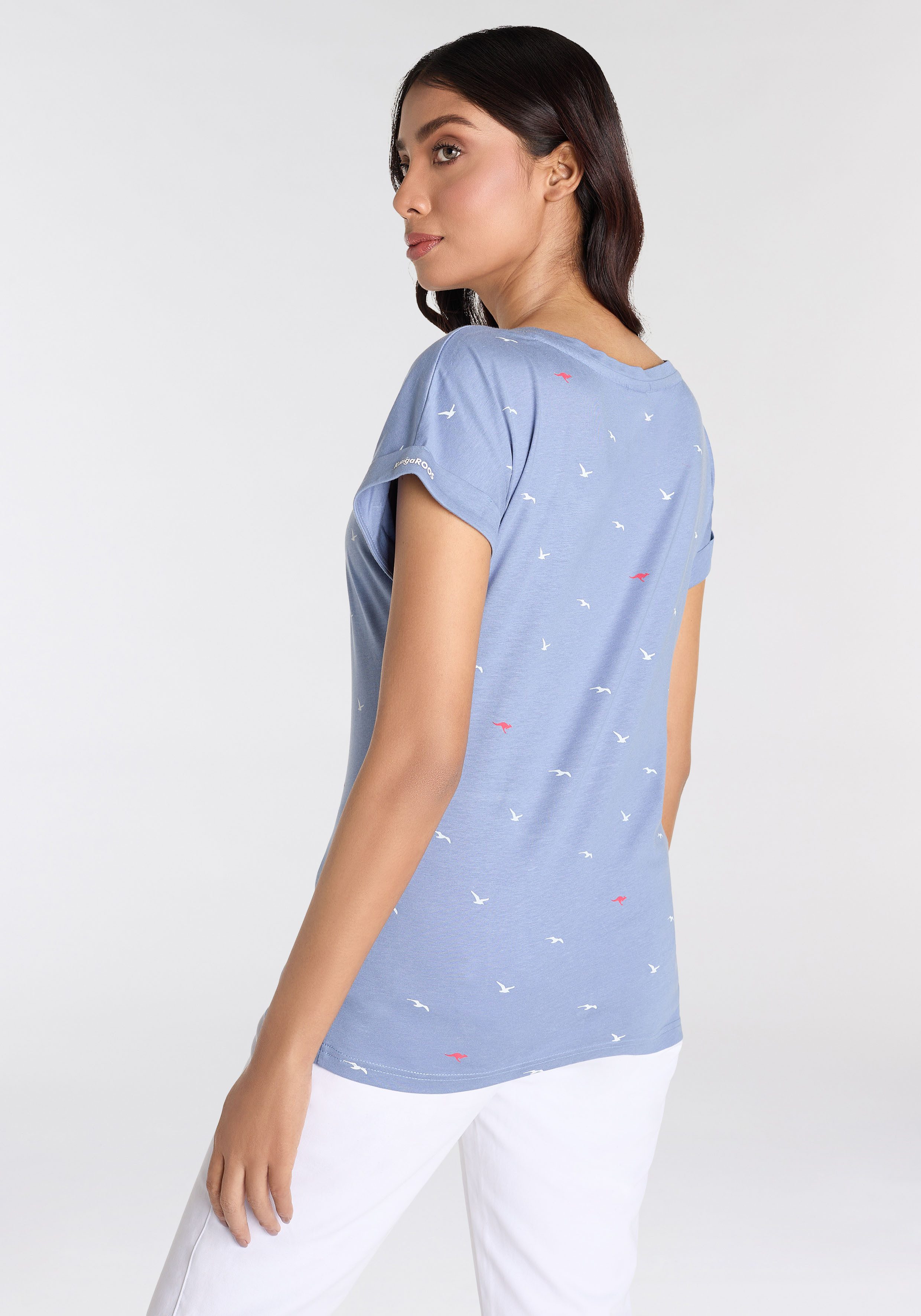 KangaROOS Shirt met print korte mouwen figuurvolgend met print met ronde hals