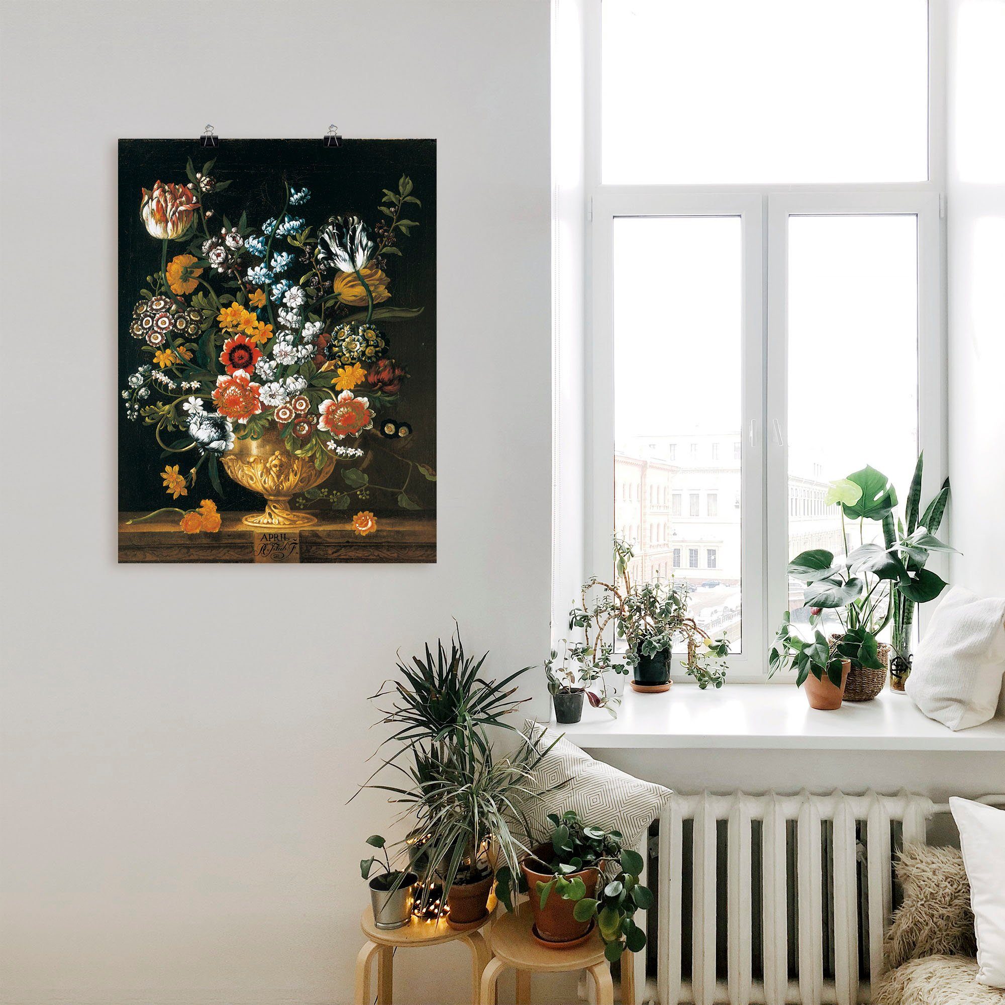 Artland Artprint Twaalf maanden. Bloemenkalender april als artprint op linnen, muursticker of poster in verschillende maten