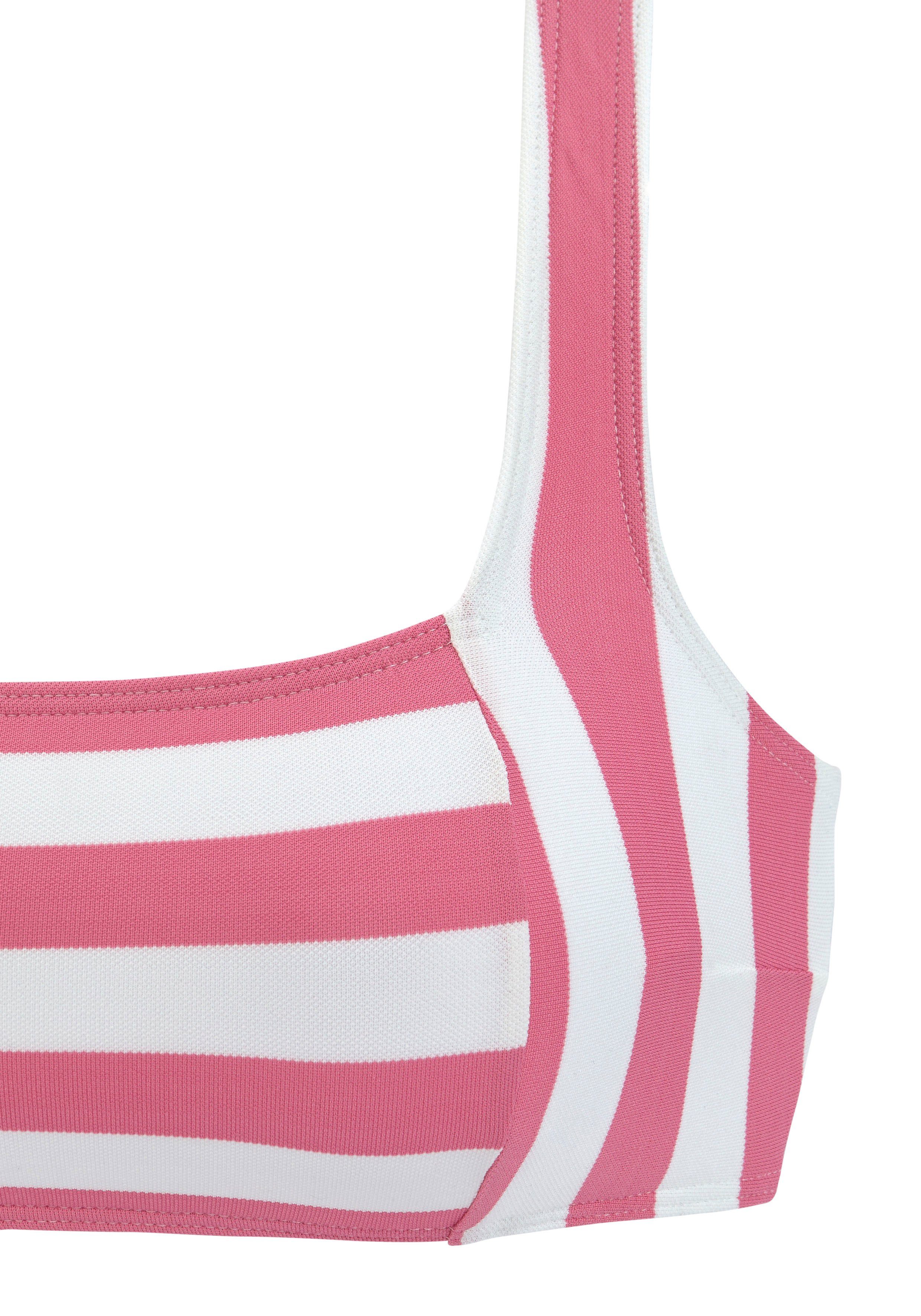 Venice Beach Bustierbikini met geweven strepen