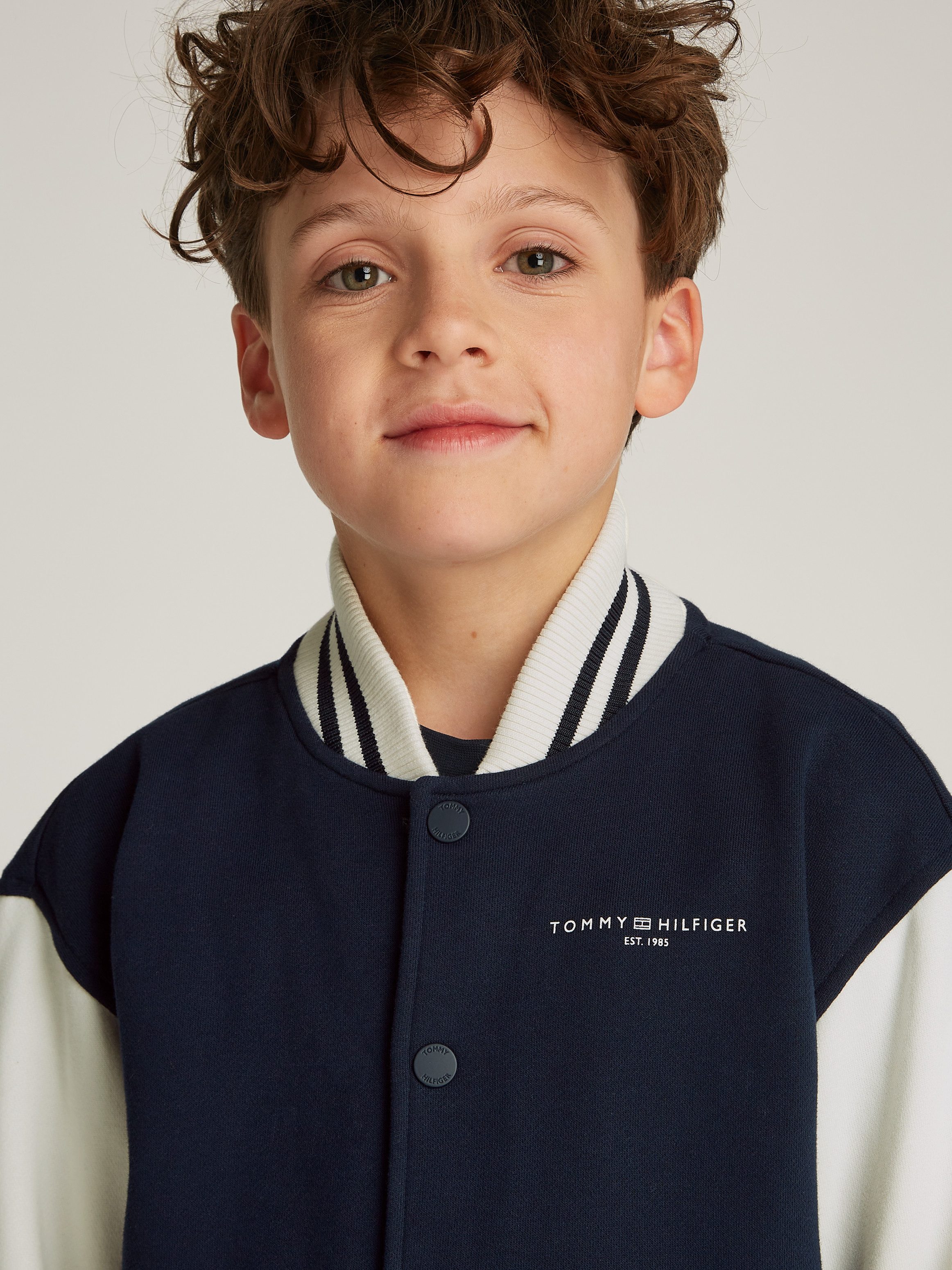Tommy Hilfiger Sweatvest U MINI CORP LOGO BOMBER met contrasterende mouwen met logo-opdruk