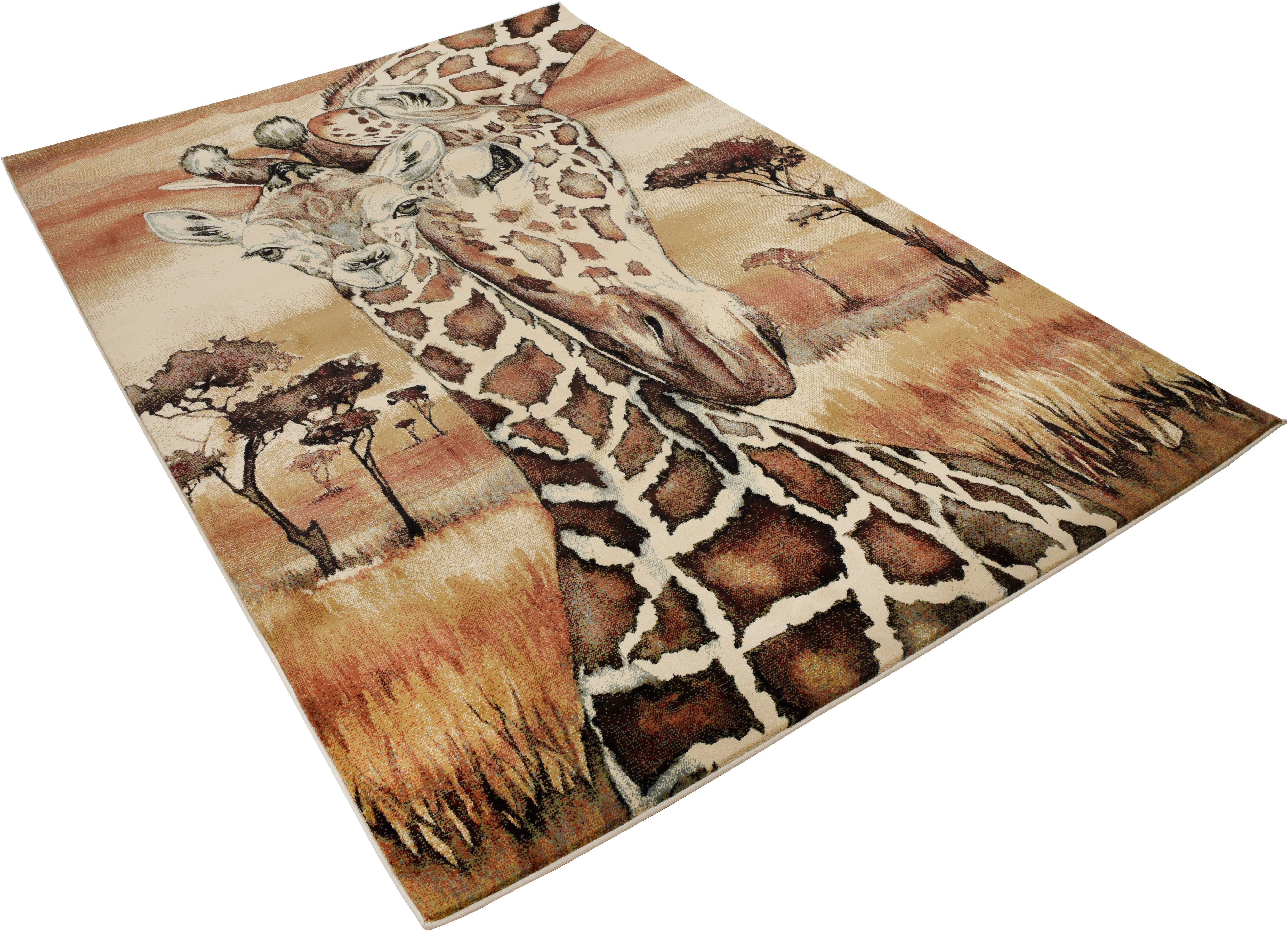 Gino Falcone Vloerkleed Museum giraf Kortpolig, met motief, giraffe, woonkamer