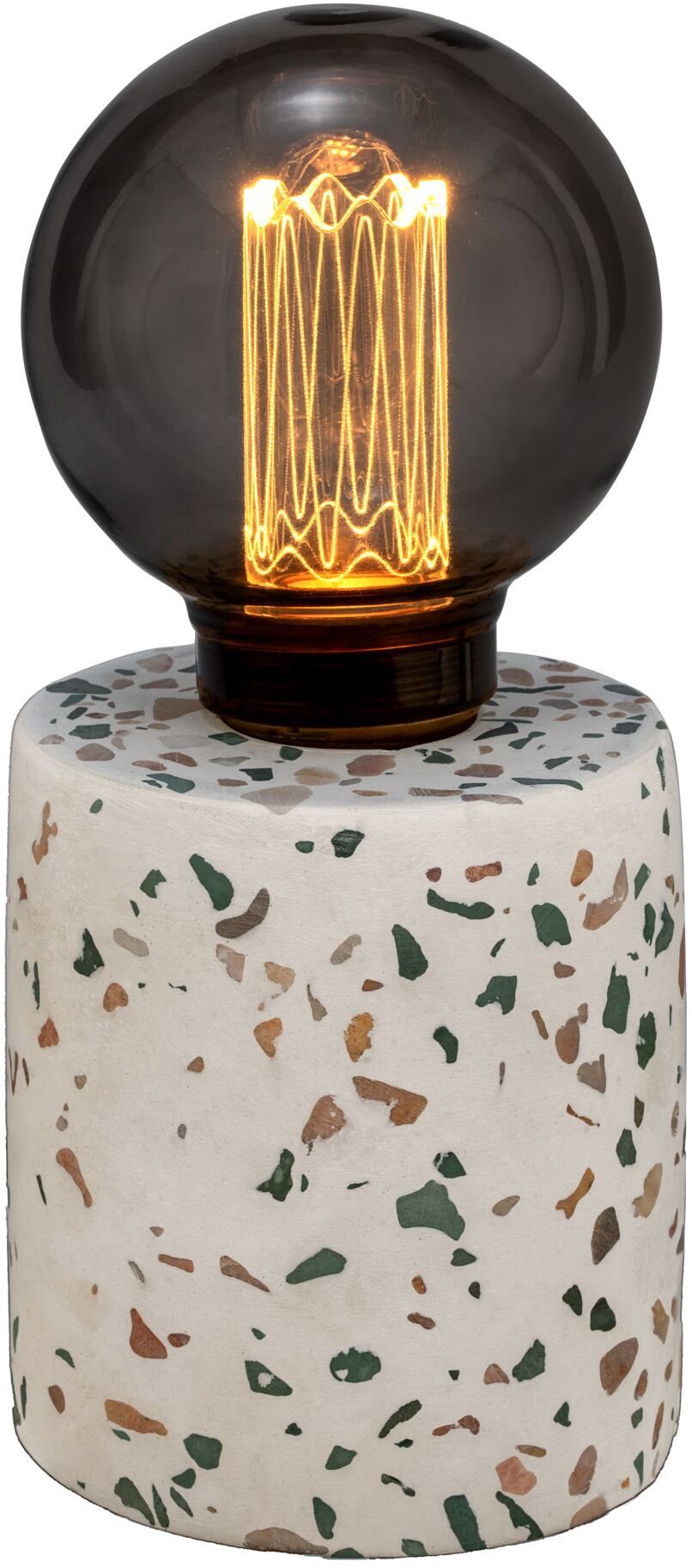 Pauleen Tafellamp Elegant Flare E27, timer, batterij, terrazzo, beton/glas (1 stuk)