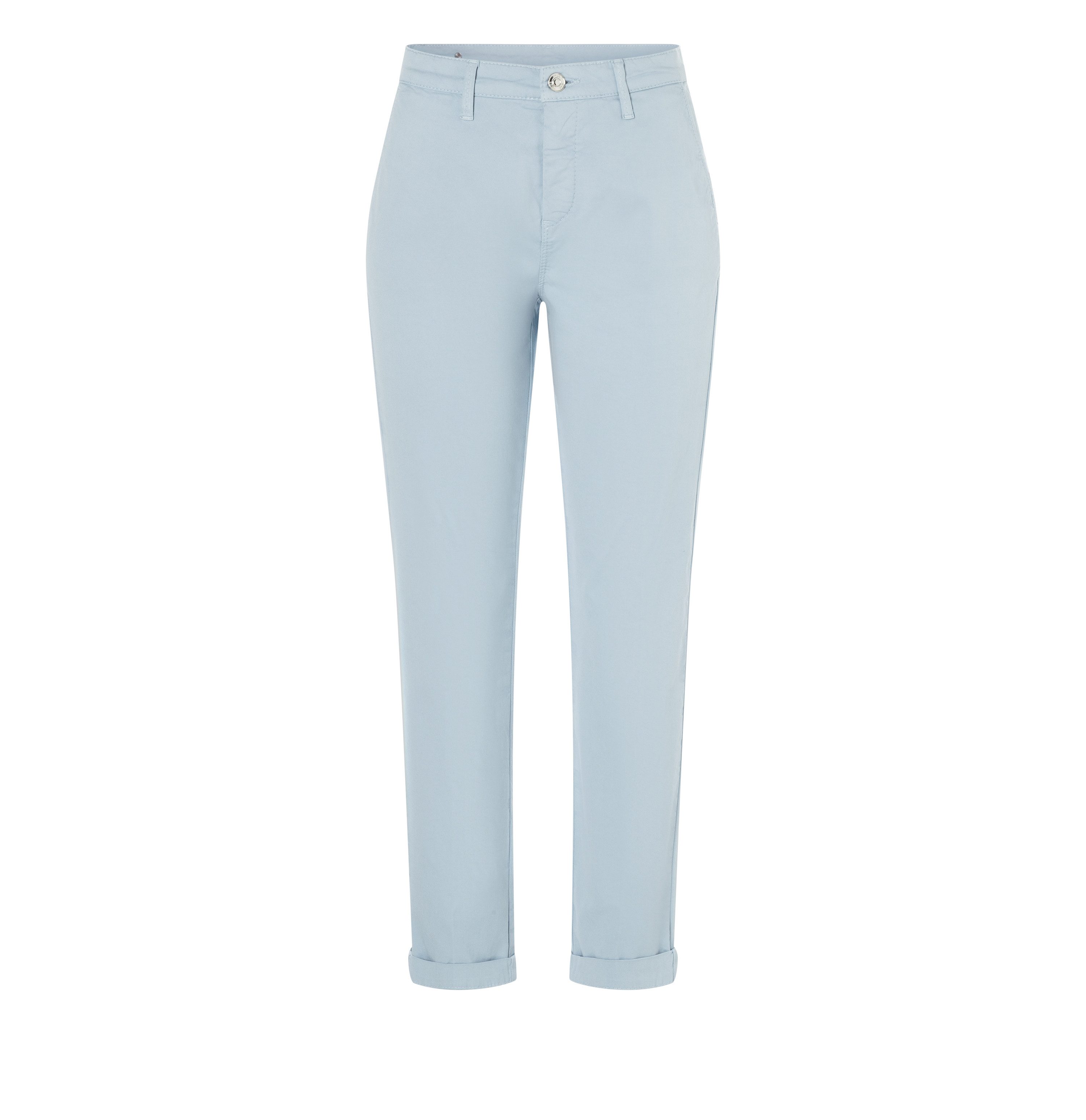 MAC Chino turn up met subtiele glans elegant en sportief tegelijk