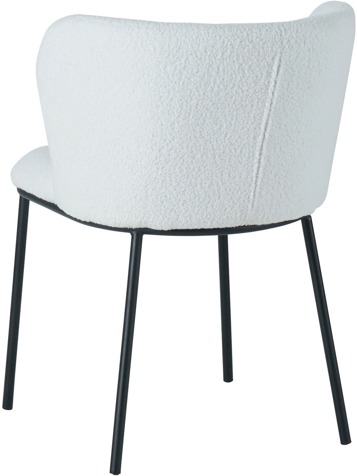 SalesFever Stoel met 4 poten afgeronde rugleuning (set, 2 stuks)