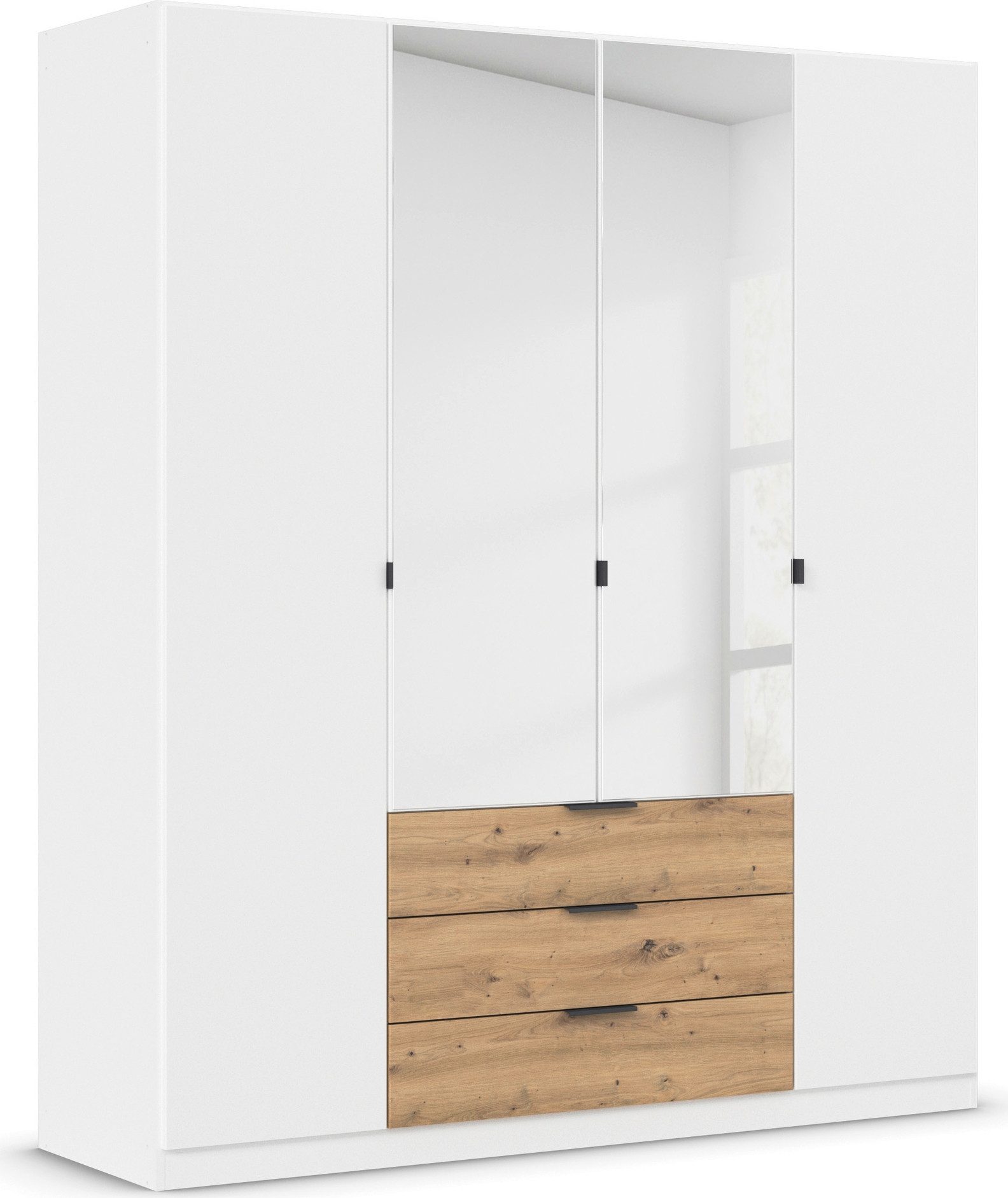 rauch Draaideurkast Kledingkast Kast Garderobe Slaapkamerkast DAVOA met contrasterende lades in eiken artisan made in germany