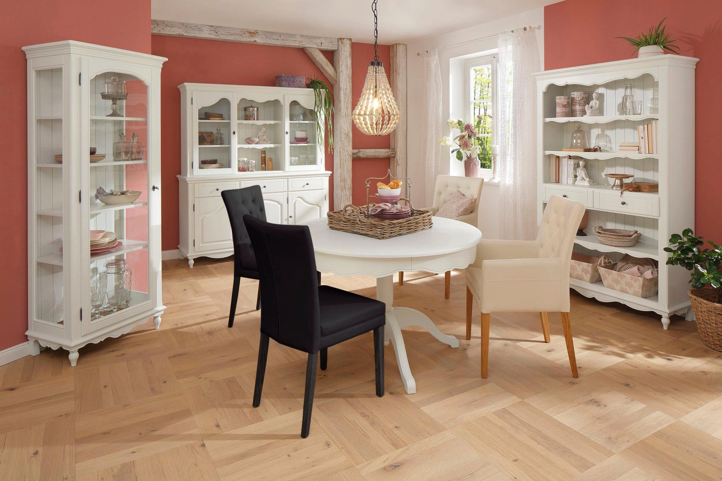 Home affaire Stoel met 4 poten Colorado Poten van beuken, wengékleurig gelakt, in set van 2, 4 of 6