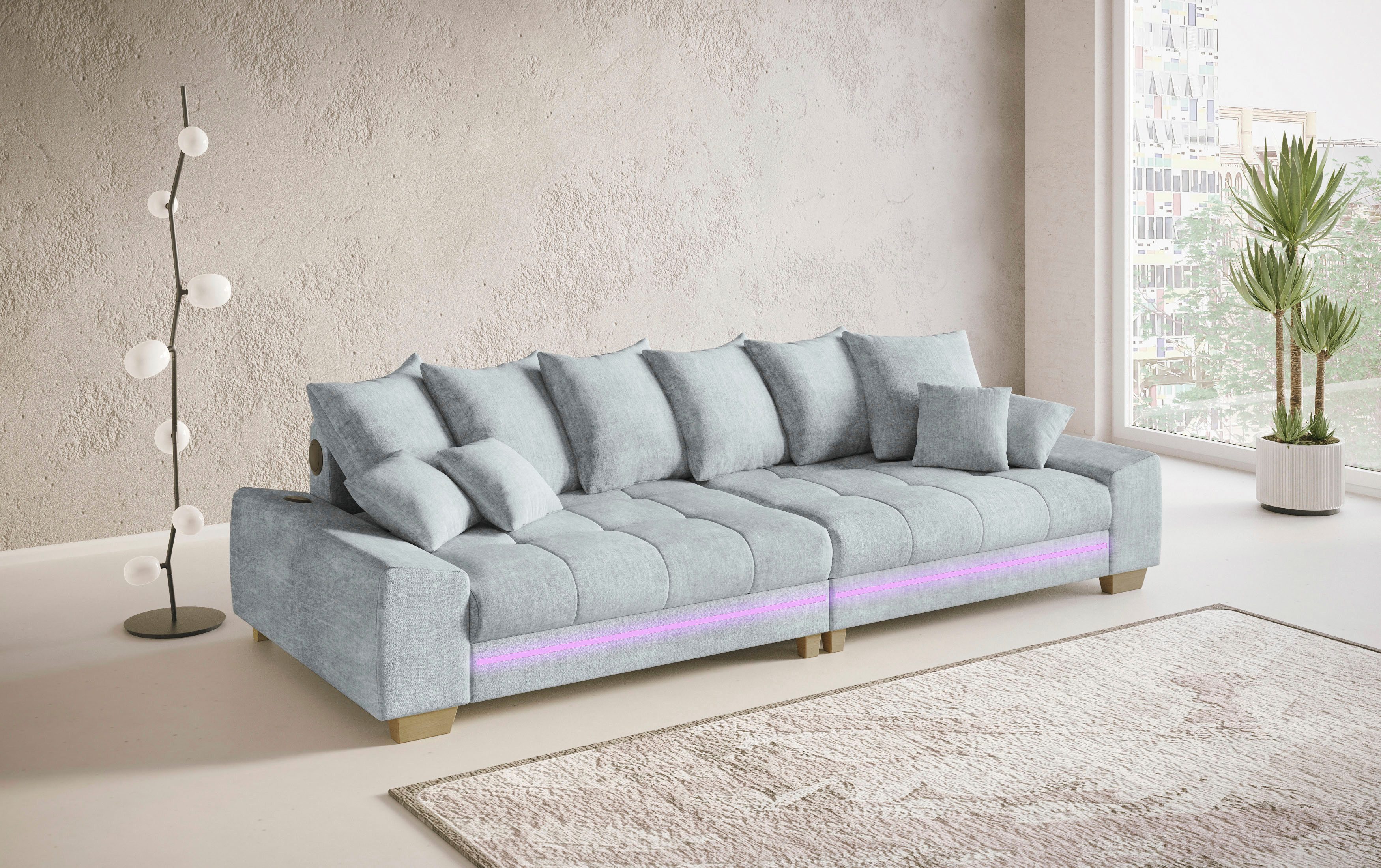 Mr. Couch Megabank Nikita II met rgb-led, bluetooth-geluidssysteem, koudschuim