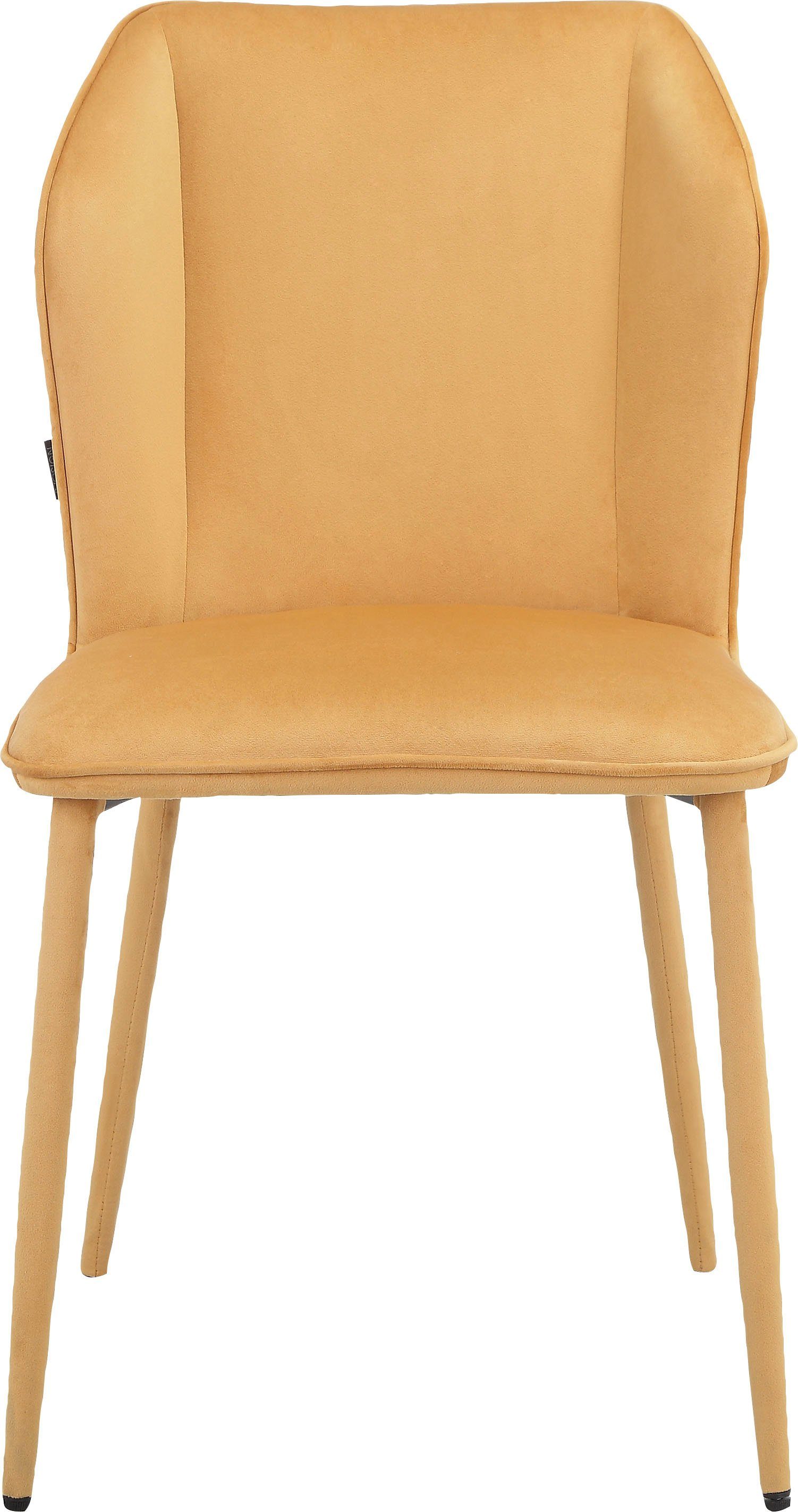 INOSIGN Eetkamerstoel Koa van veloursstof, met zacht verdikte zitting en rugleuning, zithoogte 49 cm (2 stuks)