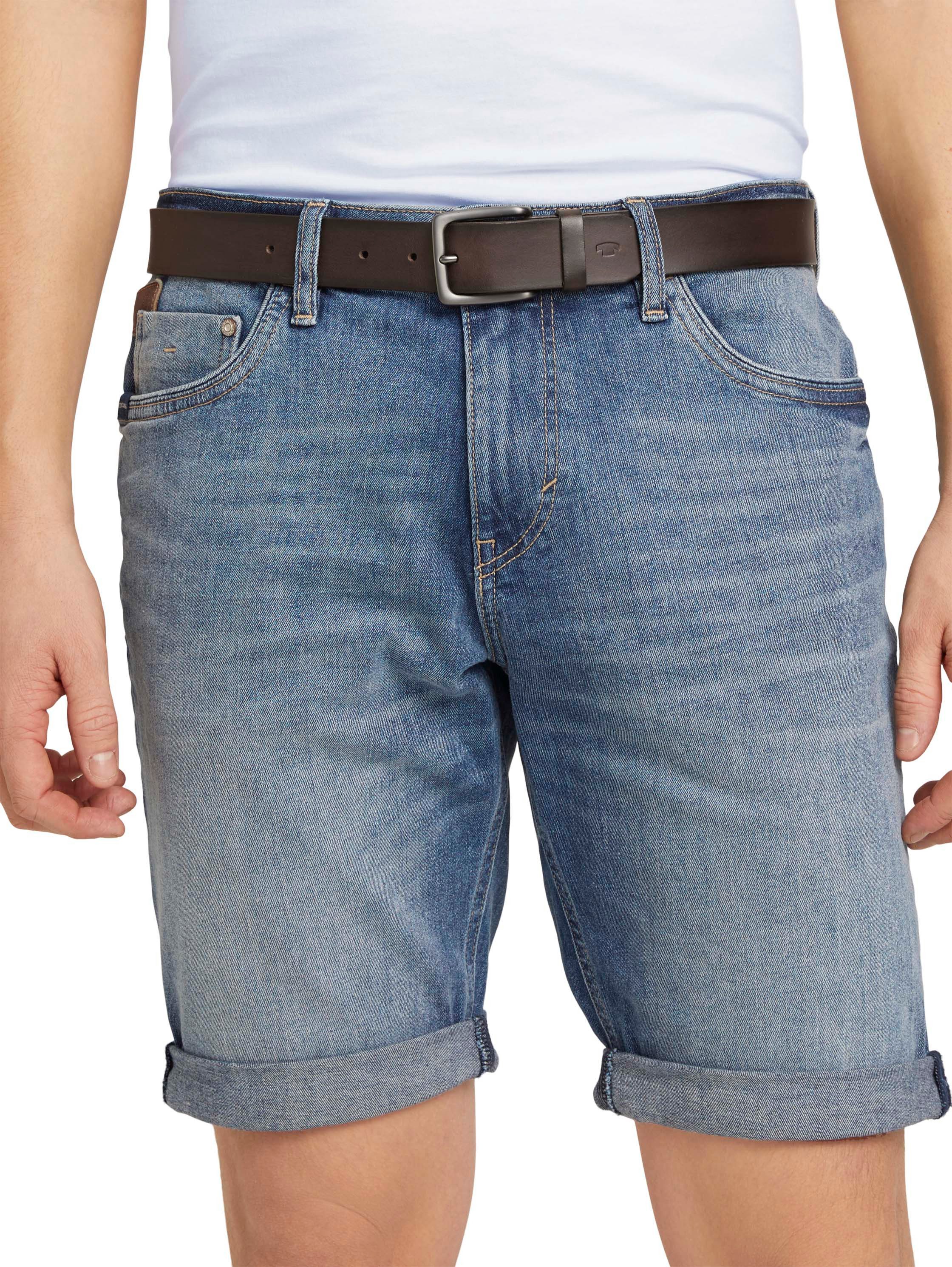 Tom Tailor Leren riem TTSCOTT 3,5 cm breed, herenriem, jeans en casual, tot maat 120