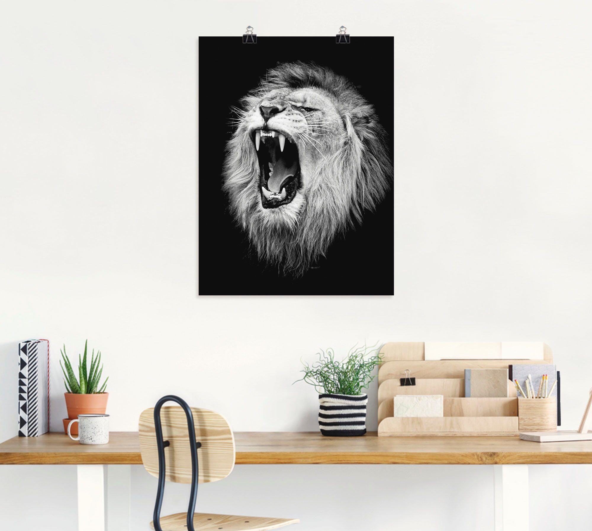 Artland Artprint De leeuw als artprint van aluminium, artprint voor buiten, artprint op linnen, poster, muursticker