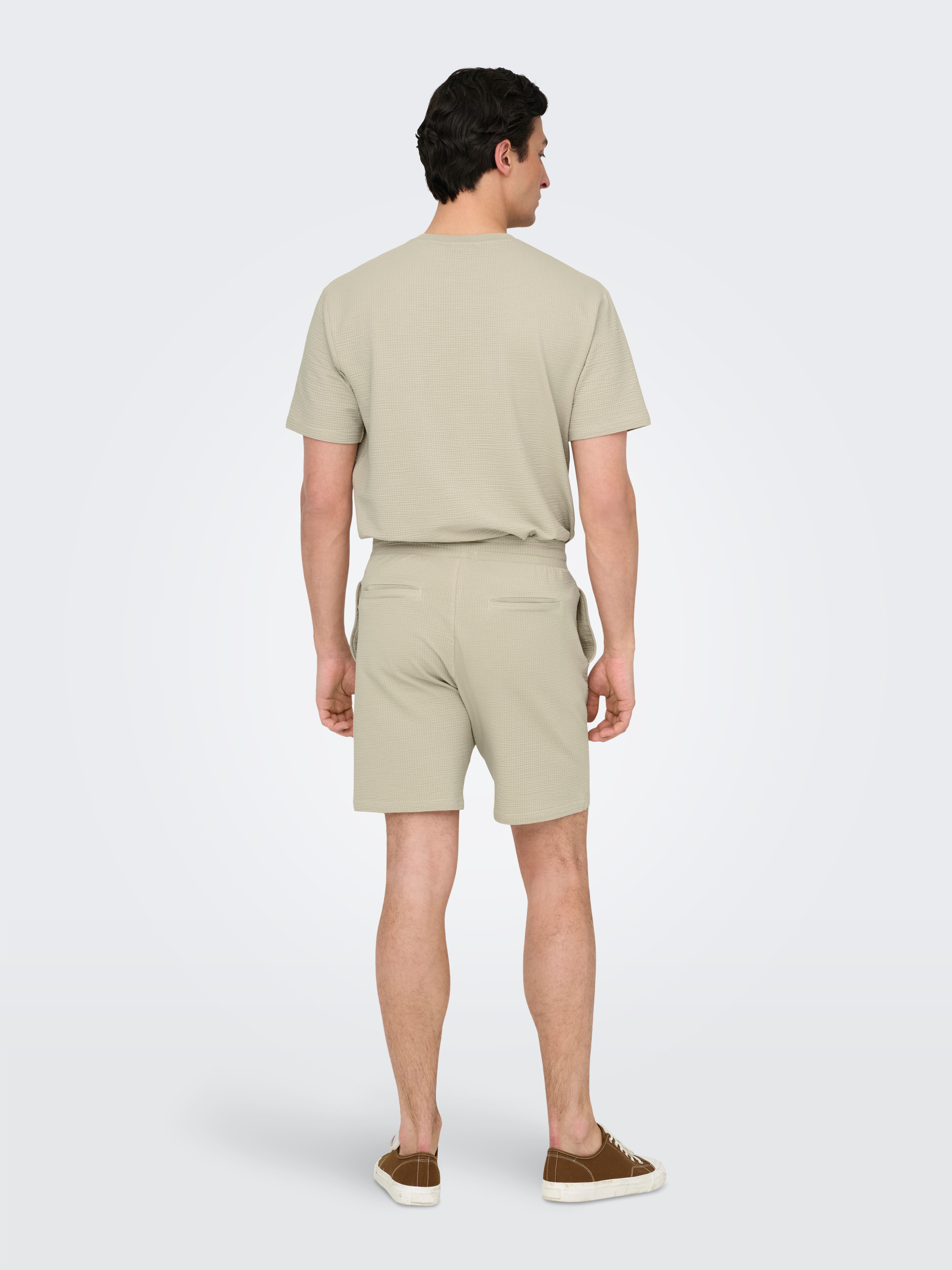 ONLY & SONS Shirt met ronde hals ONSKIAN LIFE REG SEERSUCKER SS TEE NOOS