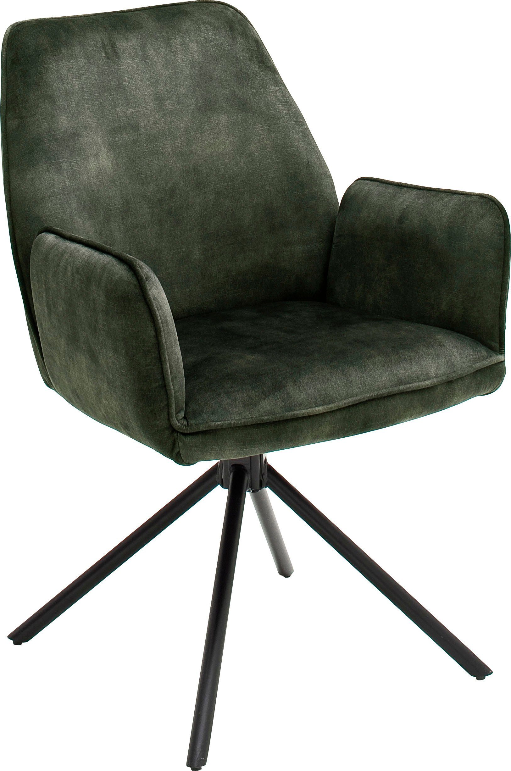 MCA furniture Eetkamerstoel Ottawa met armleuning Vintage suède-look met opstaande naad, stoel belastbaar tot 120 kg (set, 2 stuks)