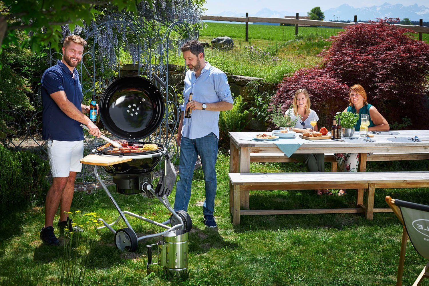 ROESLE Barbecuebestekhaak No.1, 25024, roestvrij staal 18/10 voor rösle kogelgrill no.1 f50/f60/f50 air/f60 air/g60, siliconen (5 stuks)