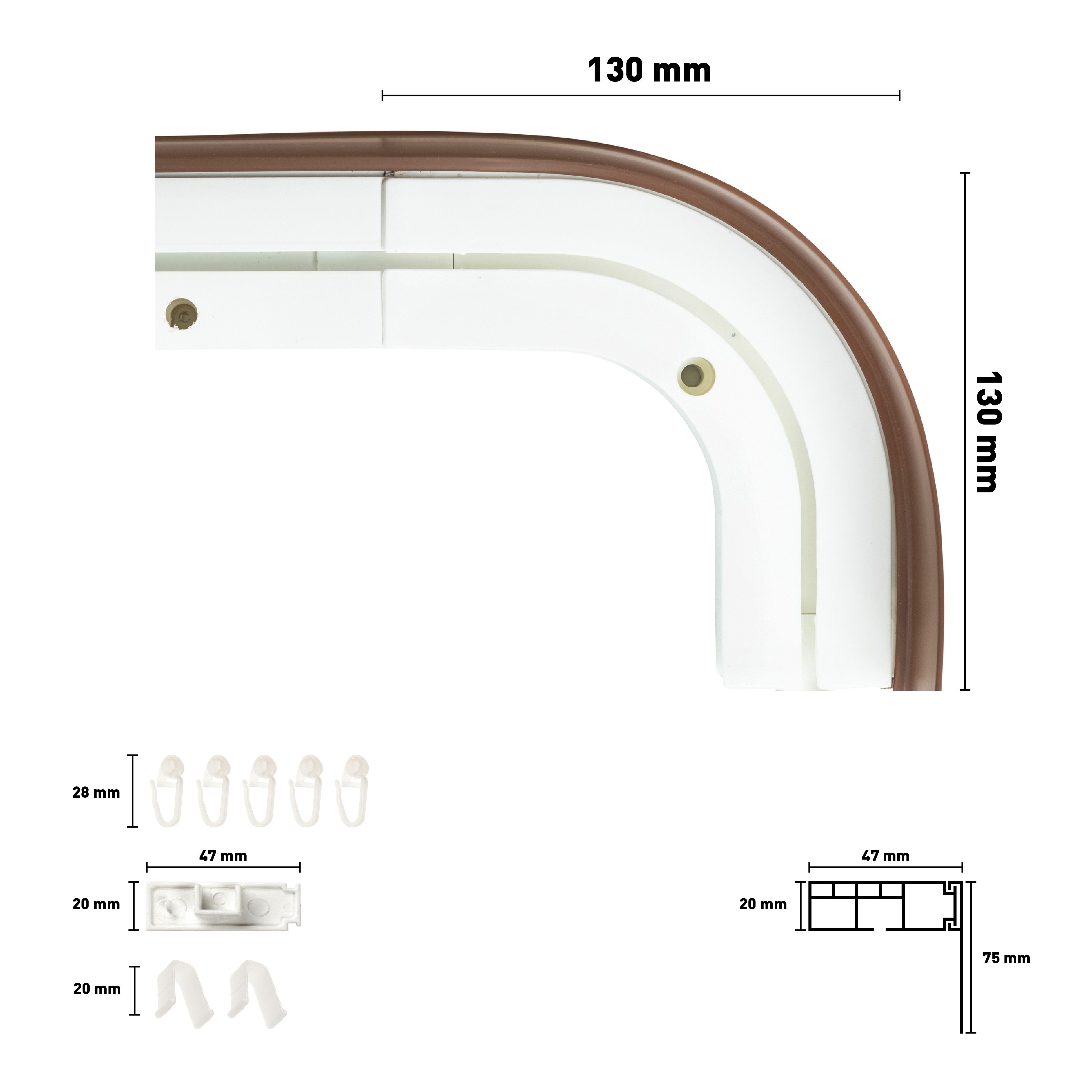 SN DECO GROUP Gordijnrail SH1 met rand 7,5 cm (1 stuk)