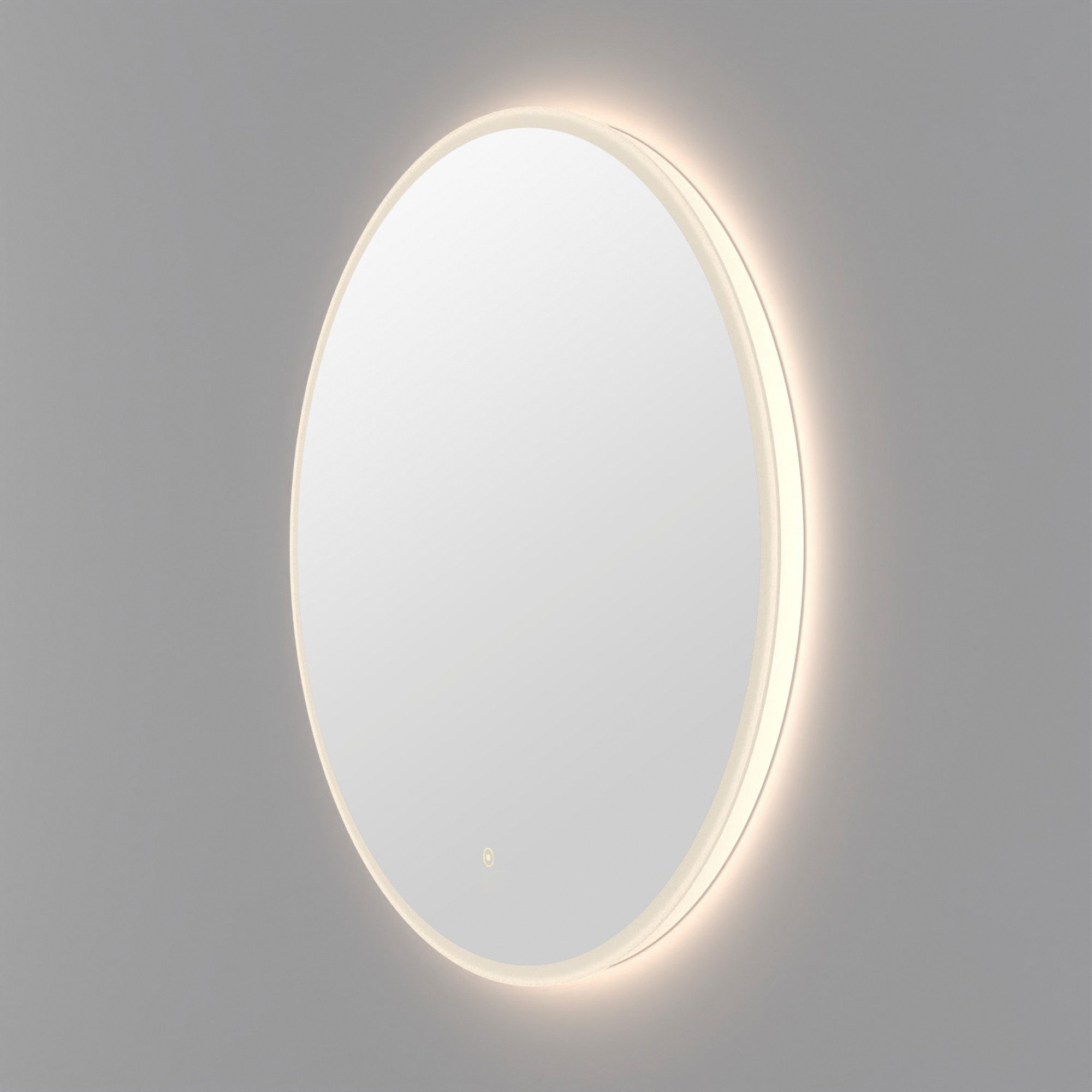 Loevschall Badspiegel Atlas rond, badkamer spiegel met LED verlichting, lichtspiegel Touchpanel voor Lichtbediening, Verstelbare Spiegel, Deens