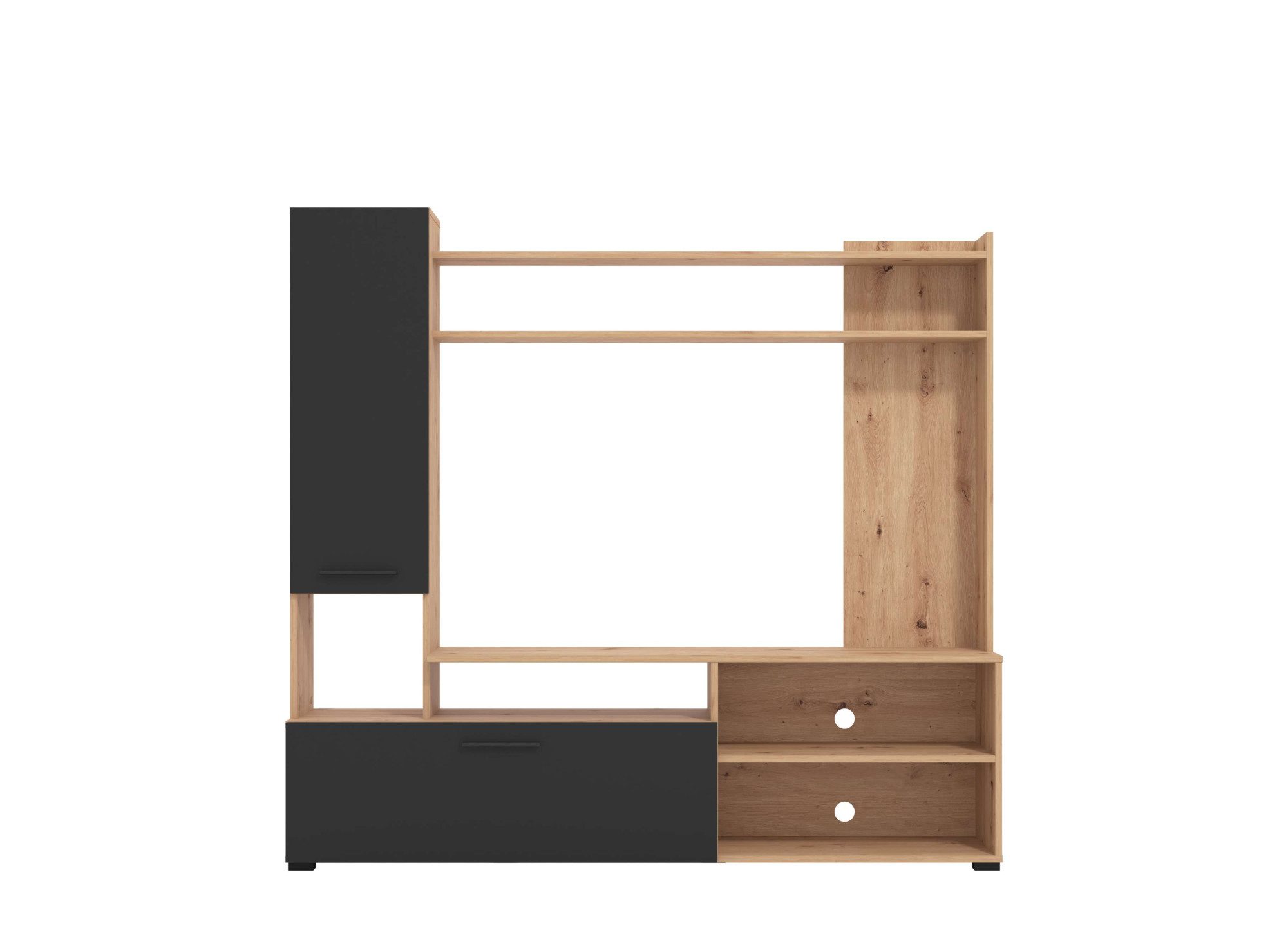 INOSIGN Wandmeubel Braga woonwand, mediawand, aanbouwwand, voor TV tot 60', breedte 169 cm (complete set, 3-delig)