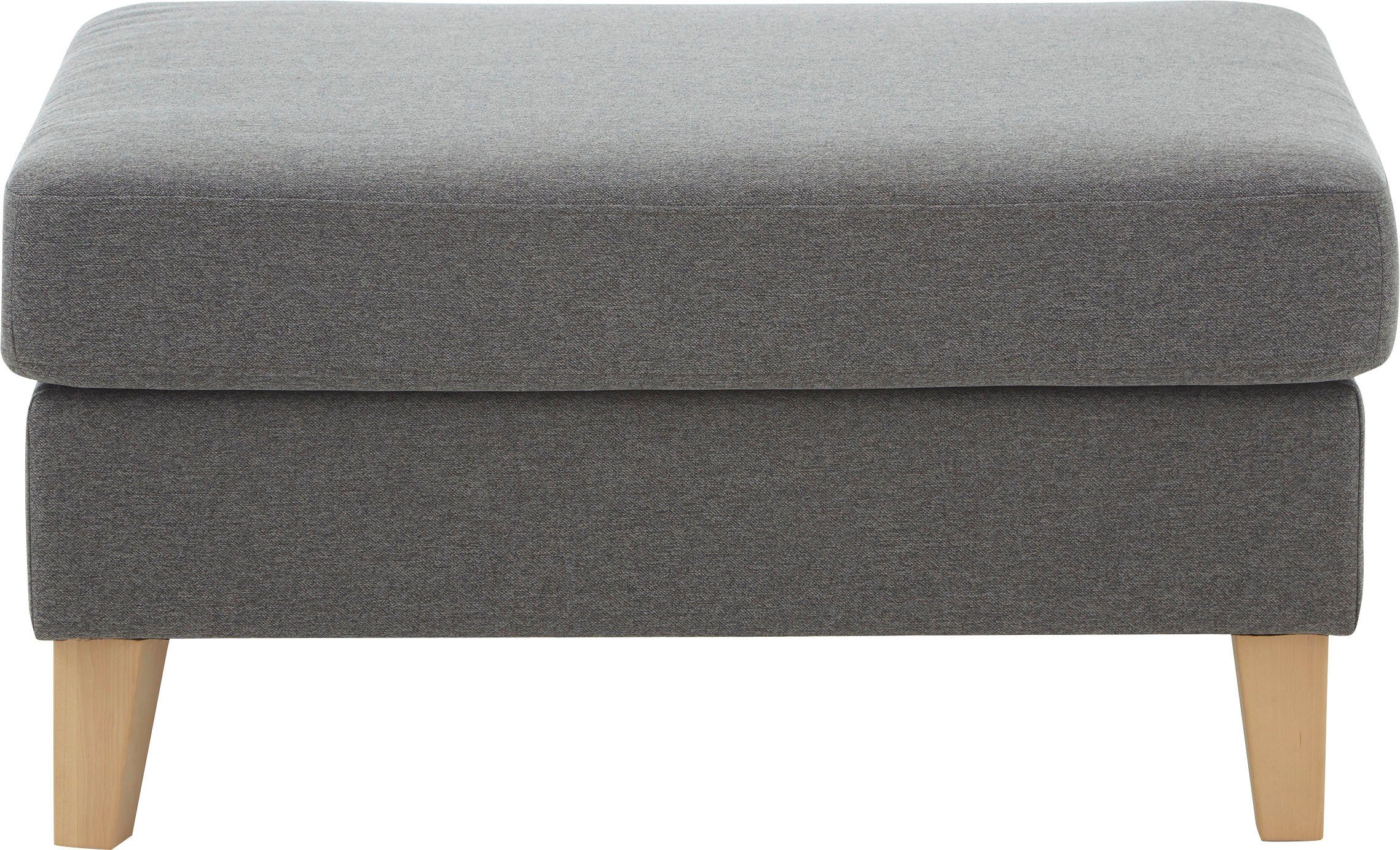 ATLANTIC home collection Hocker Mailo Afm. (bxdxh): 88x69x45 cm, met massief houten poten