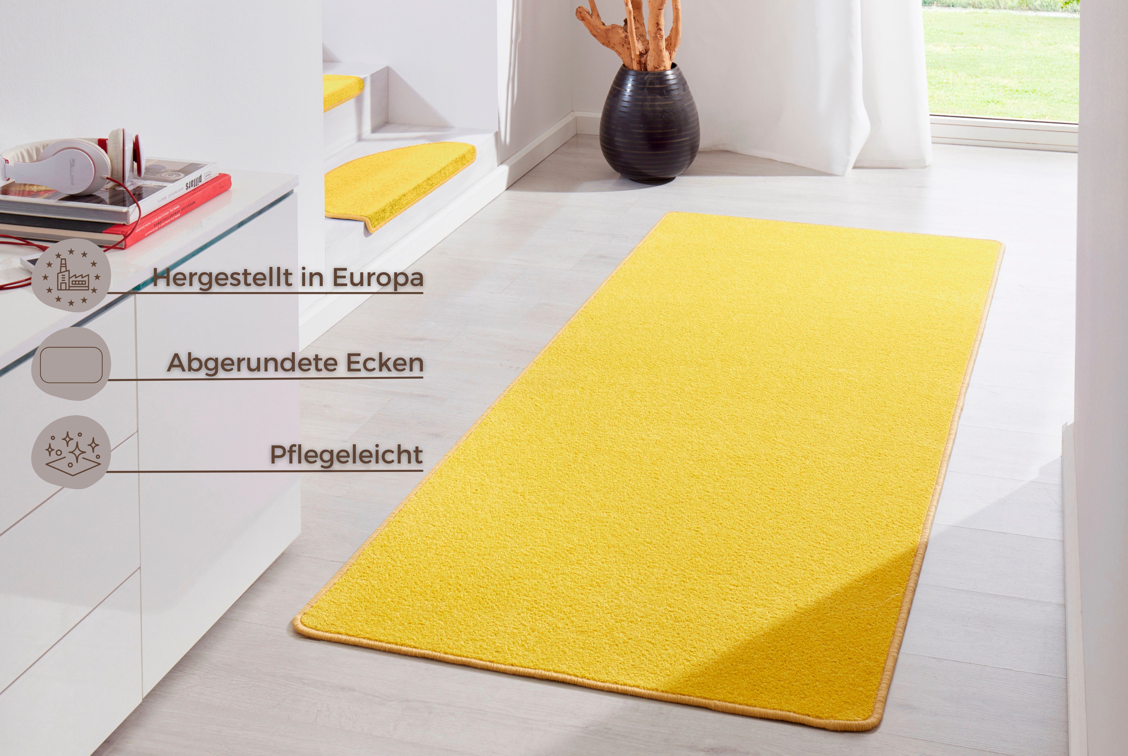 HANSE Home Vloerkleed Fancy Kortpolig, loper, effen, geketteld, woonkamer, slaapkamer, eetkamer