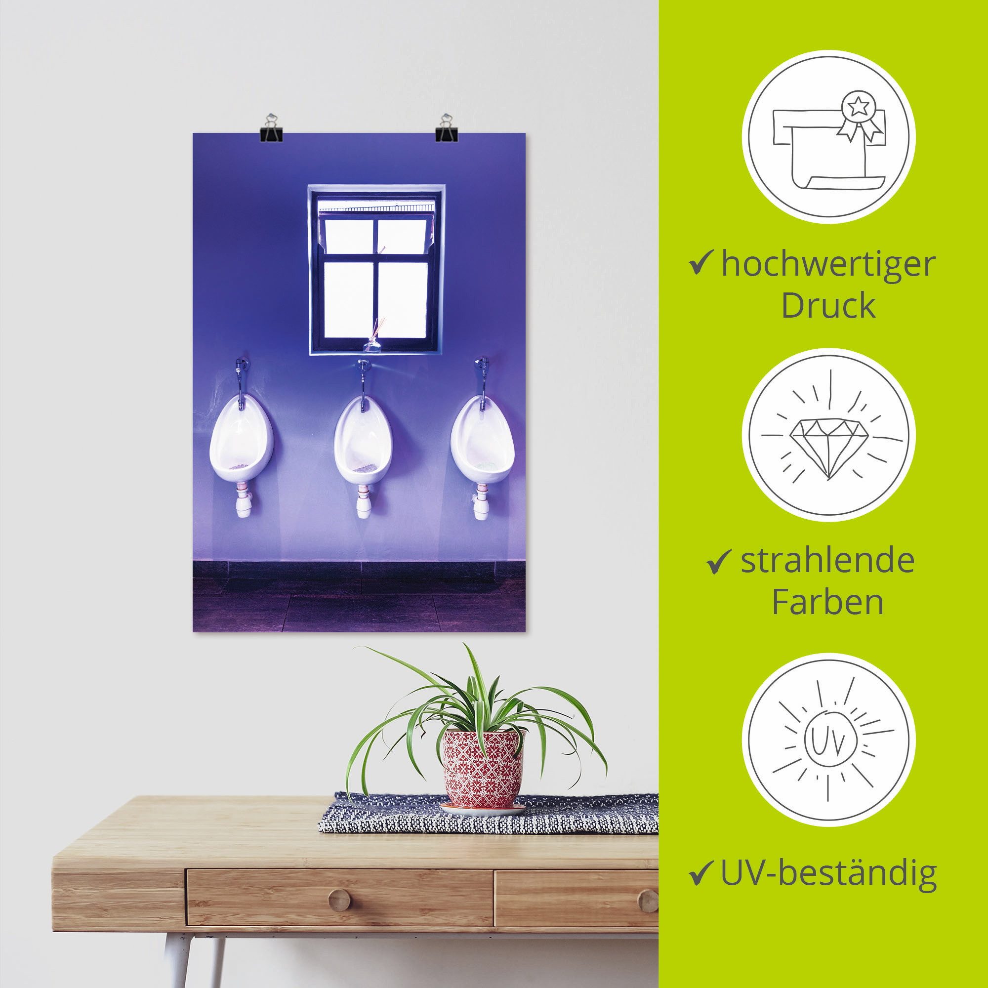 Artland Poster Toilet als artprint van aluminium, artprint op linnen, muursticker of poster in verschillende maten