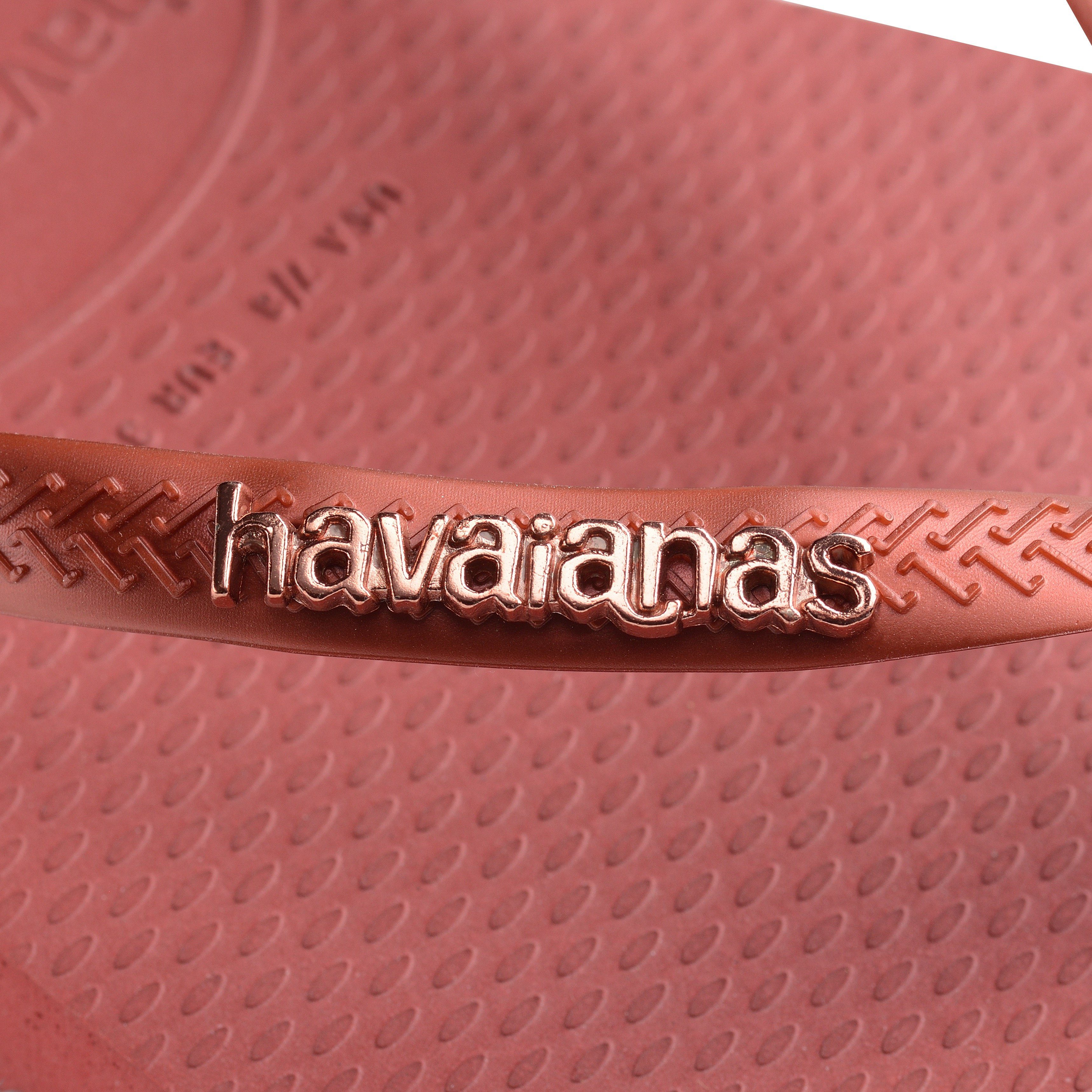 Havaianas Teenslippers SQUARE LOGO METALLIC , zomerschoen, slippers, poolslides met metallic bandjes