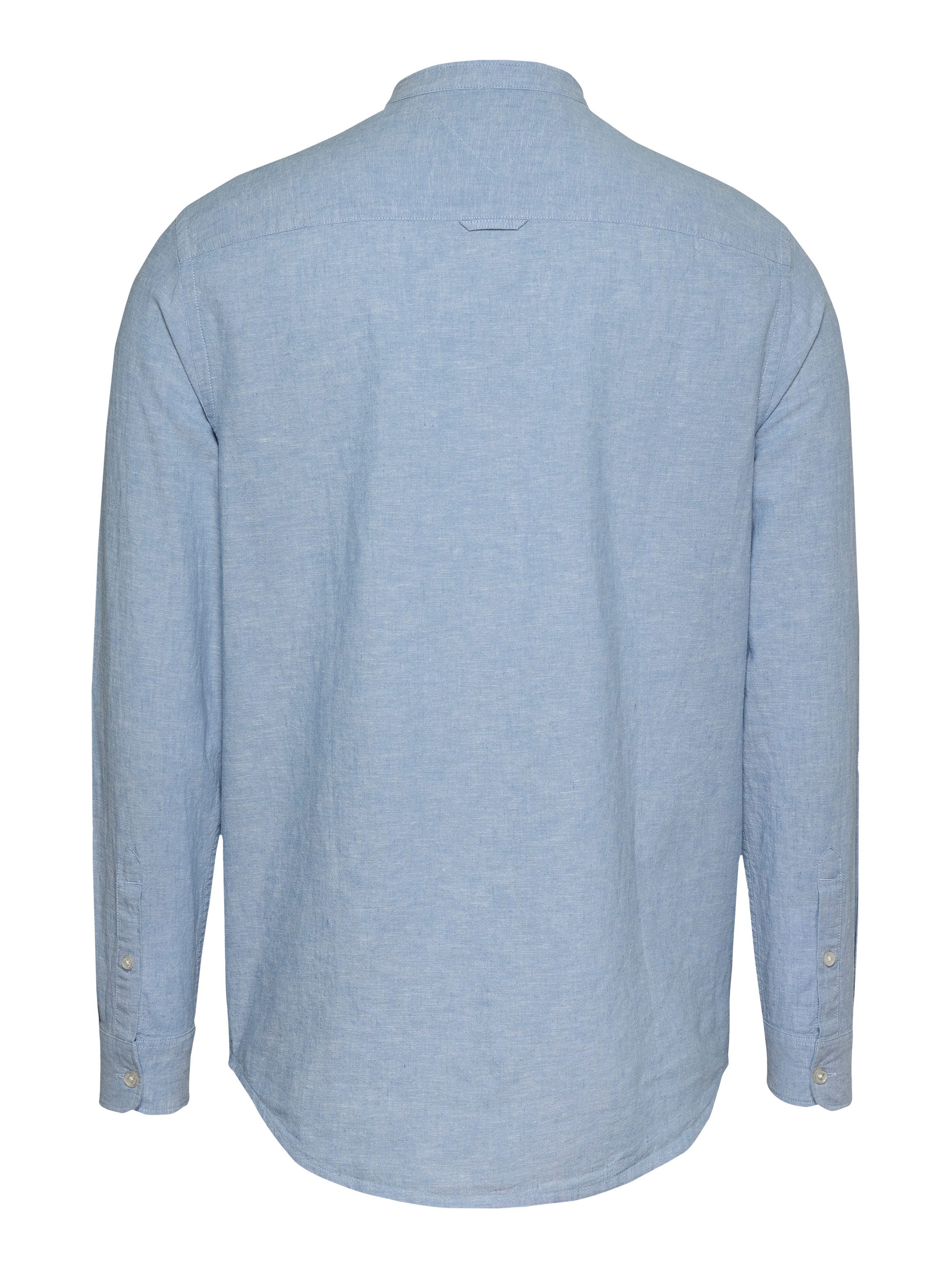 TOMMY JEANS Overhemd met lange mouwen TJM LINEN MIX BAND COLLAR SHIRT