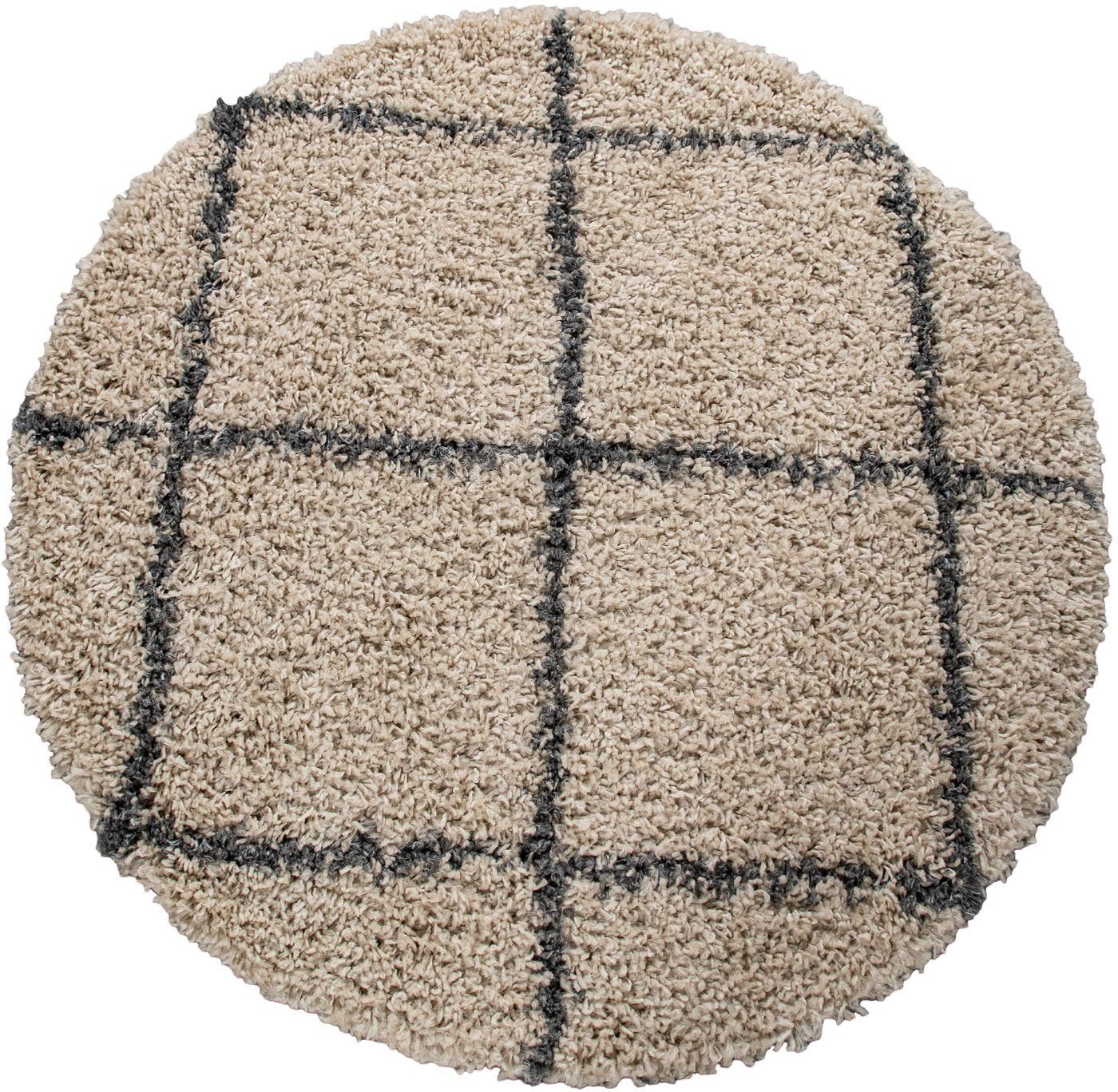 Paco Home Hoogpolig vloerkleed Kalmar 441 Scandinavisch design, ruitmotief, zacht & behaaglijk