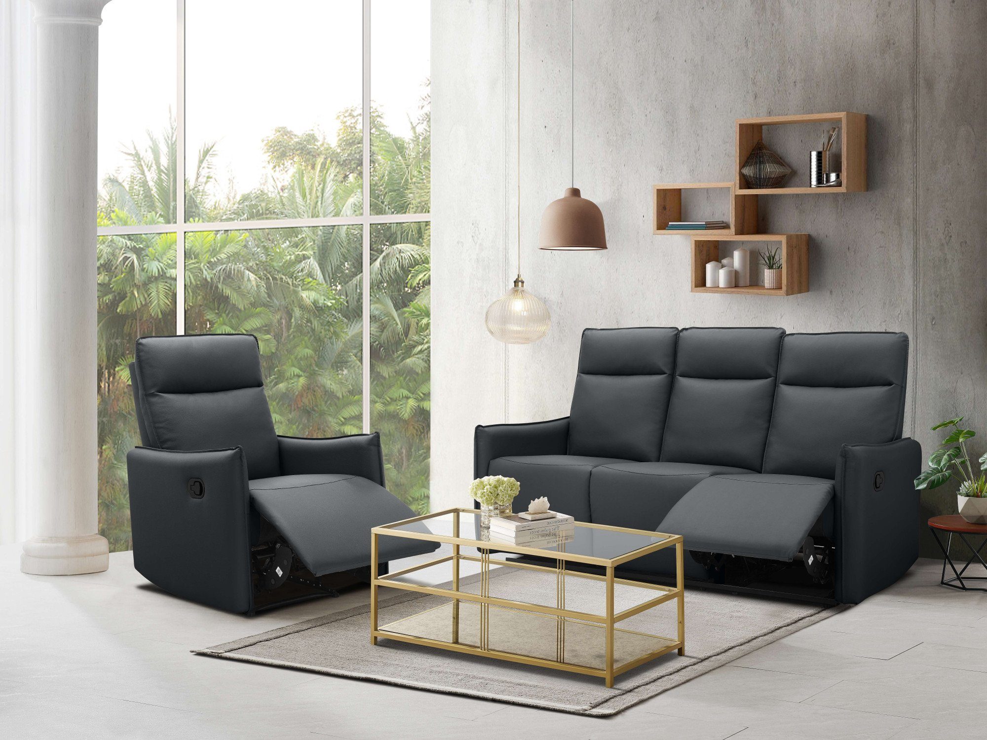 Dorel Home Relaxfauteuil Lugo, tv-fauteuil, woonkamerfauteuil met slaapfunctie
