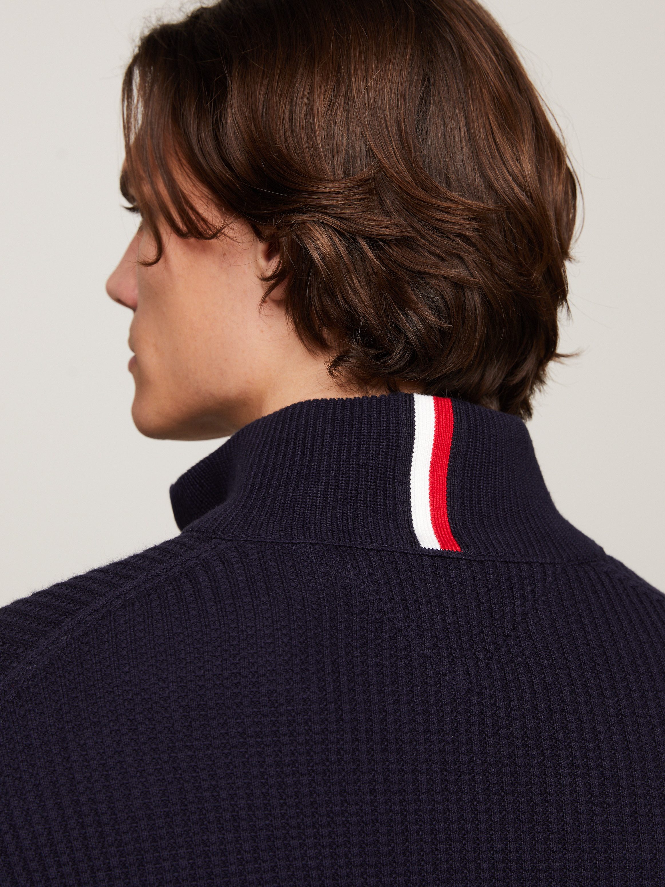 Tommy Hilfiger Trui met ronde hals HILFIGER GRAPHIC WAFFLE ZIP MOCK