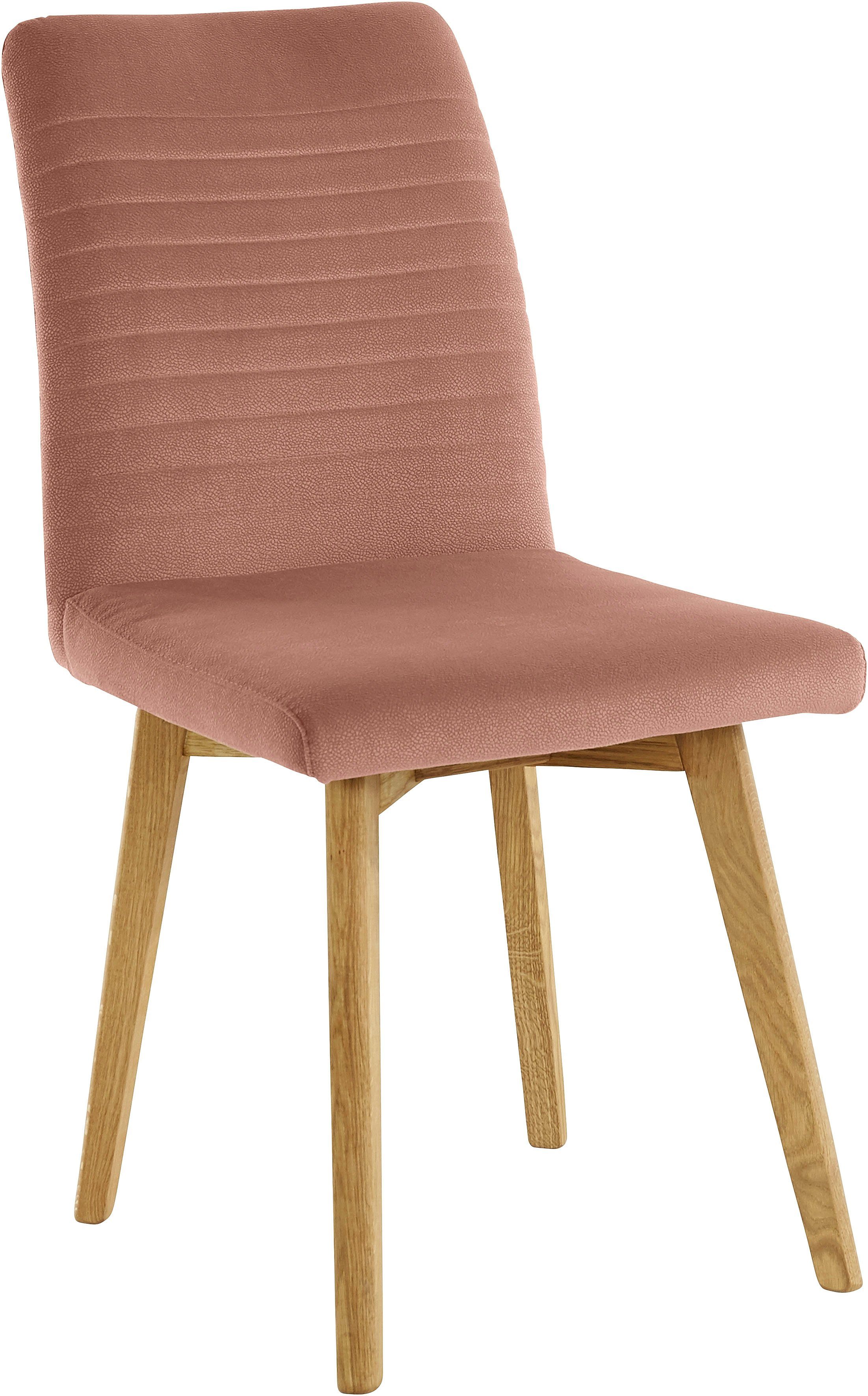 OTTO products Eetkamerstoel Alessja Bekleding van microvezel, frame van eiken massief hout (set, 2 stuks)