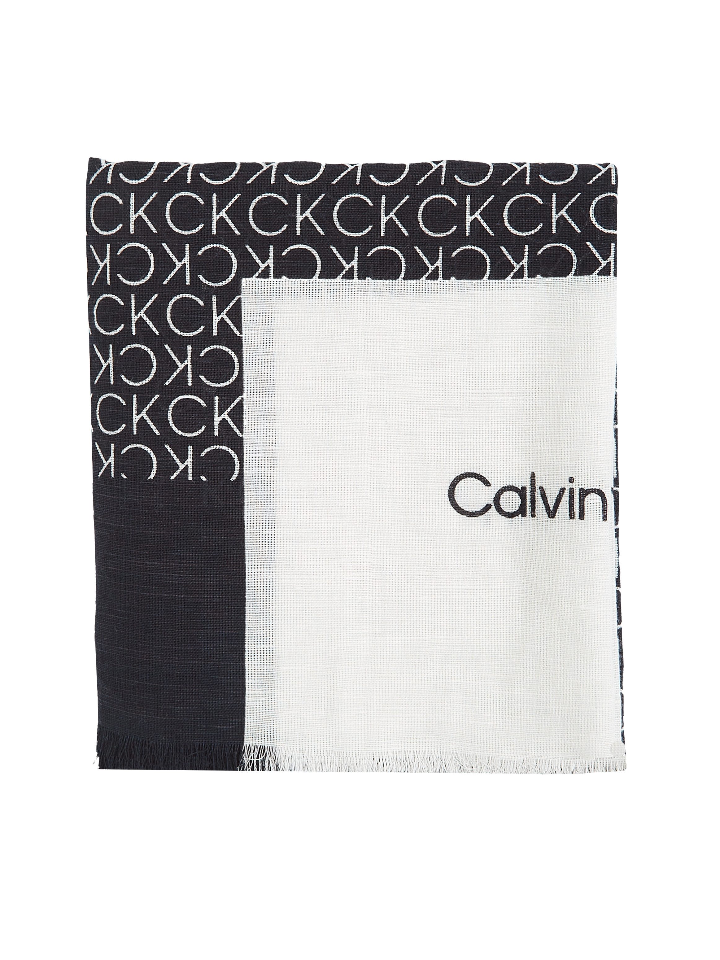 Calvin Klein Sjaal GEO MINIMAL LOGO LINEN STOLE