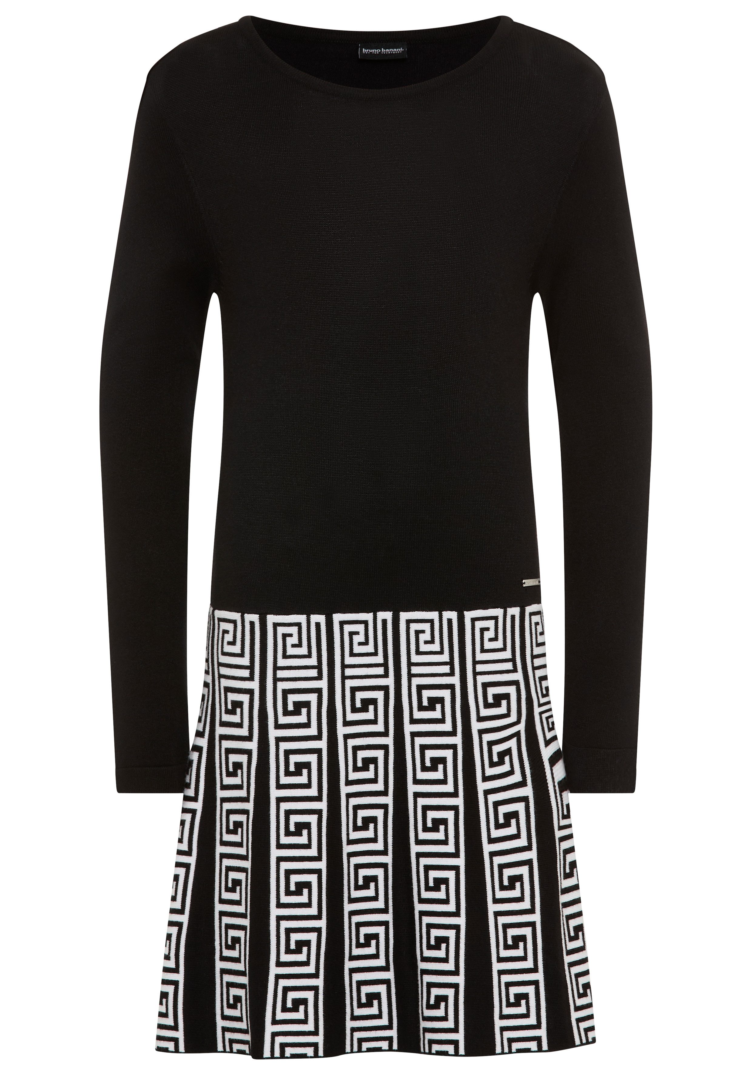 Bruno Banani Gebreide jurk met plooirok en Jacquardpatroon NIEUW: BRUNO BANANI voor TEENS! Trendy gebreide jurk