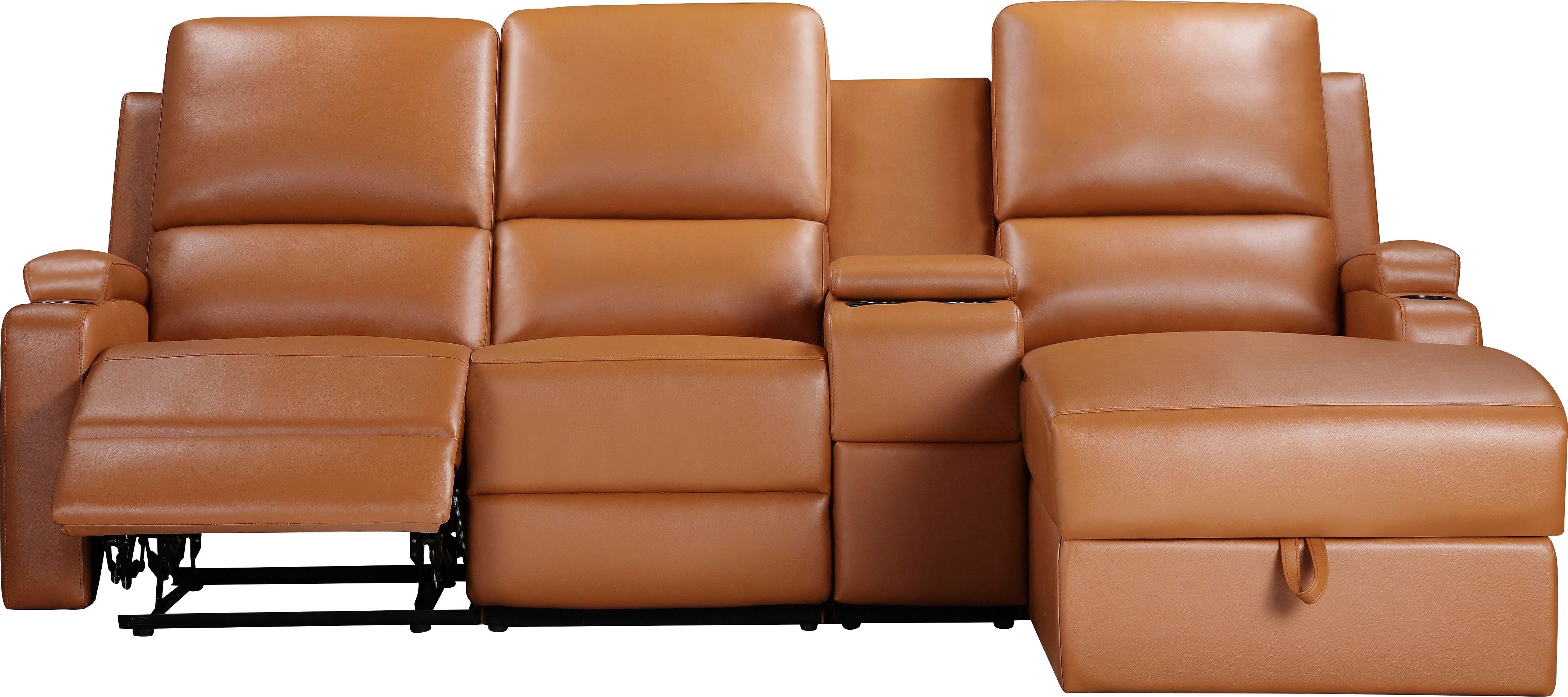 Home affaire Hoekbank Napori multimediabank, 3 bioscoopstoelen XXL, L-model, Bioscoopbank met relaxfunctie, bekerhouder, opbergvak en opbergbox