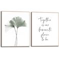 reinders! artprint samen botanisch - japanse notenboom - citaat - gezinnen - liefde (2 stuks) groen