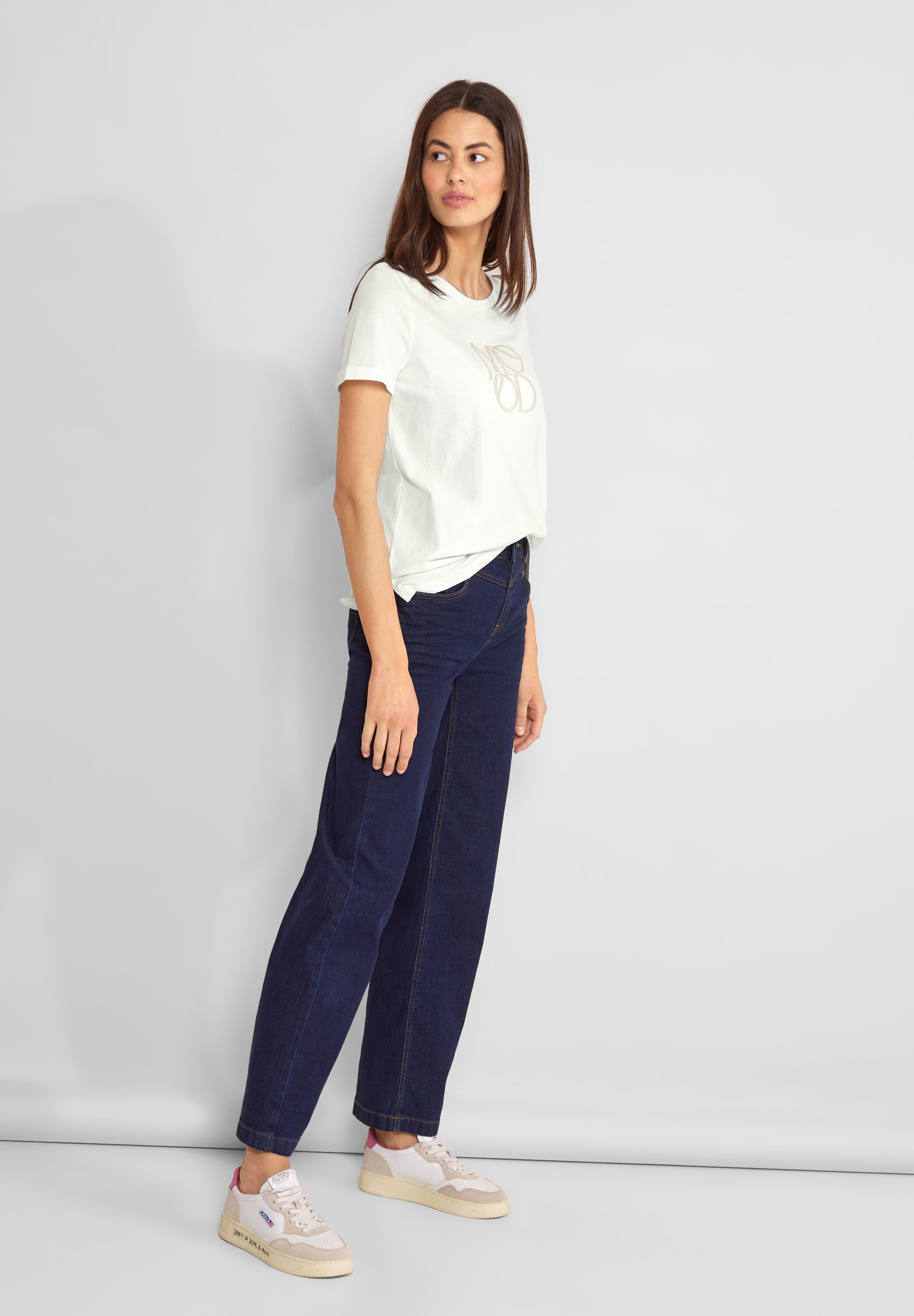 STREET ONE T-shirt met borduurletters