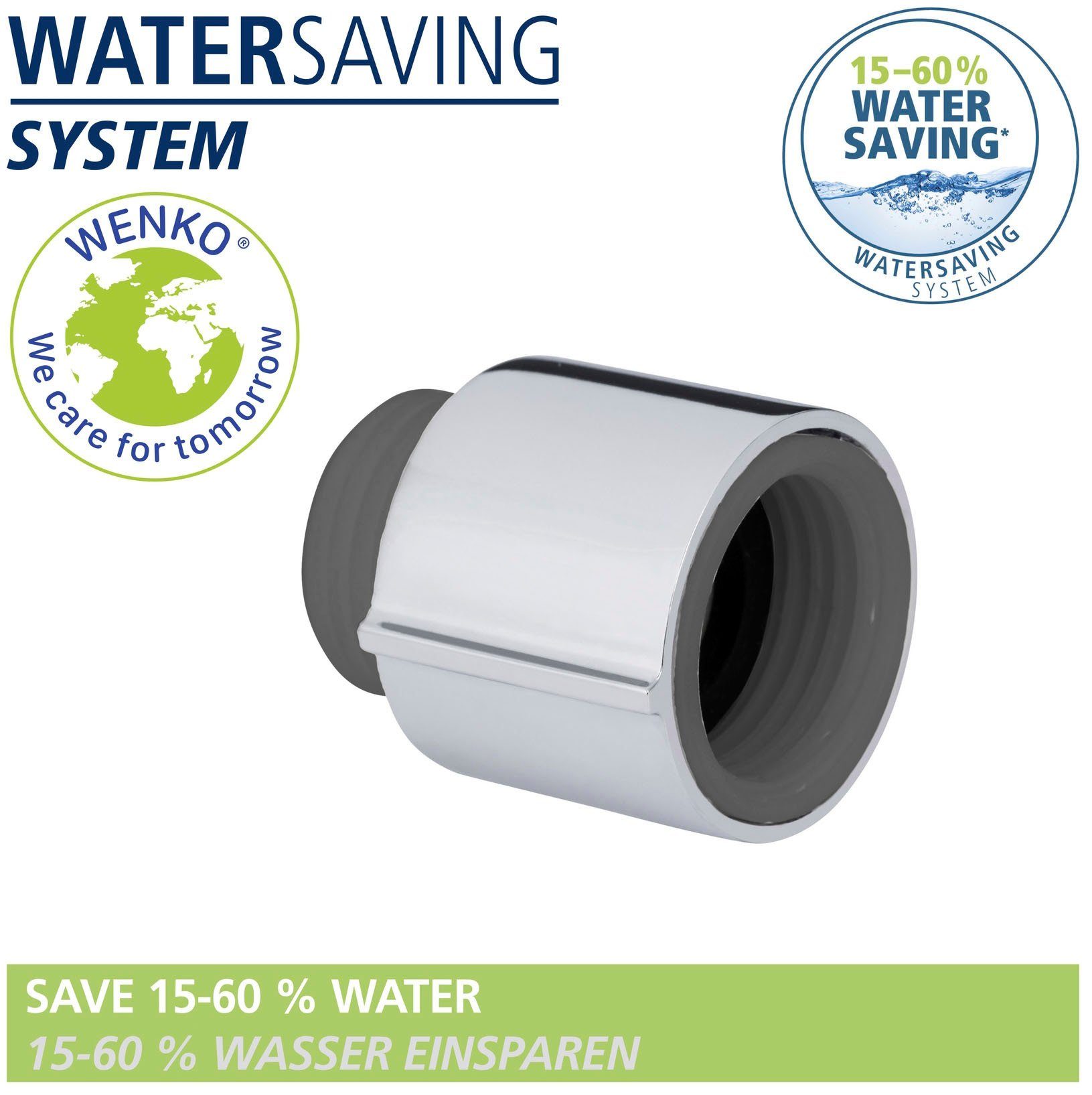 WENKO Douchesysteem Young Eco met thermostaatarmatuur, incl. 2 waterbesparende regelaars