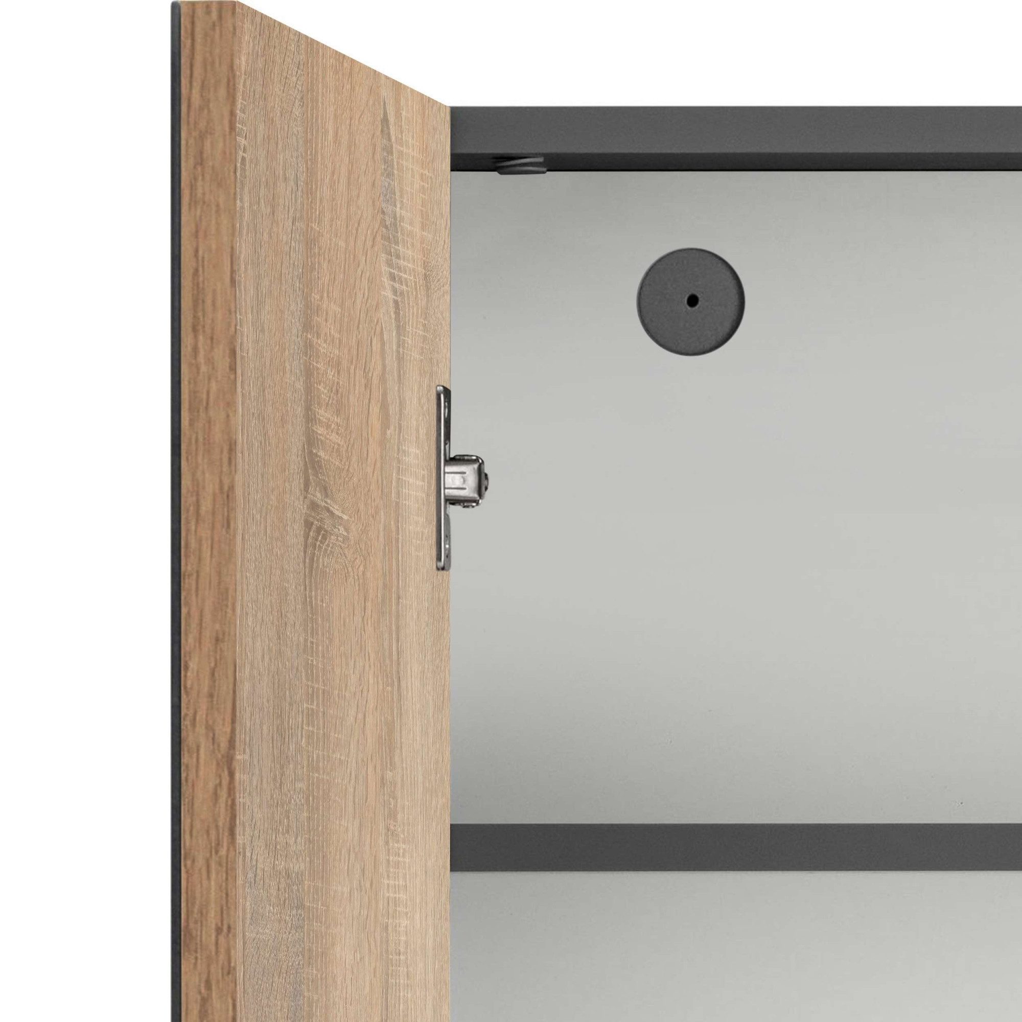 Home affaire Badmeubelset Wisla Spiegelschrank, WBU met sifonaansluiting en push-to-open, breedte 80 cm (set, 2 stuks)