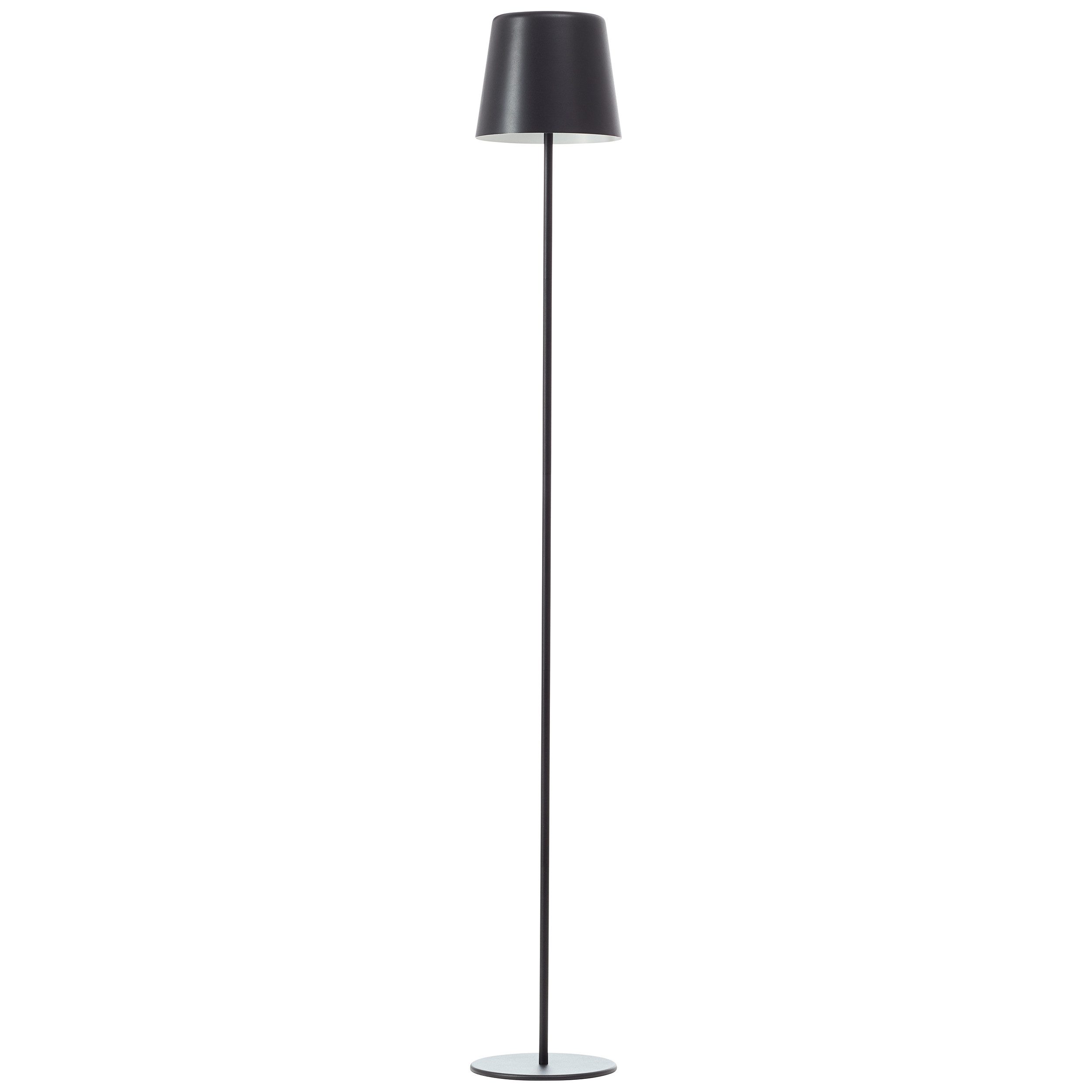 Brilliant Leuchten Led-vloerlamp voor buiten Kaami - mobiele LED buiten vloerlamp Accu-aangedreven, 129 cm, 350 lm, 3000 K, 3-traps dimbaar, metaal