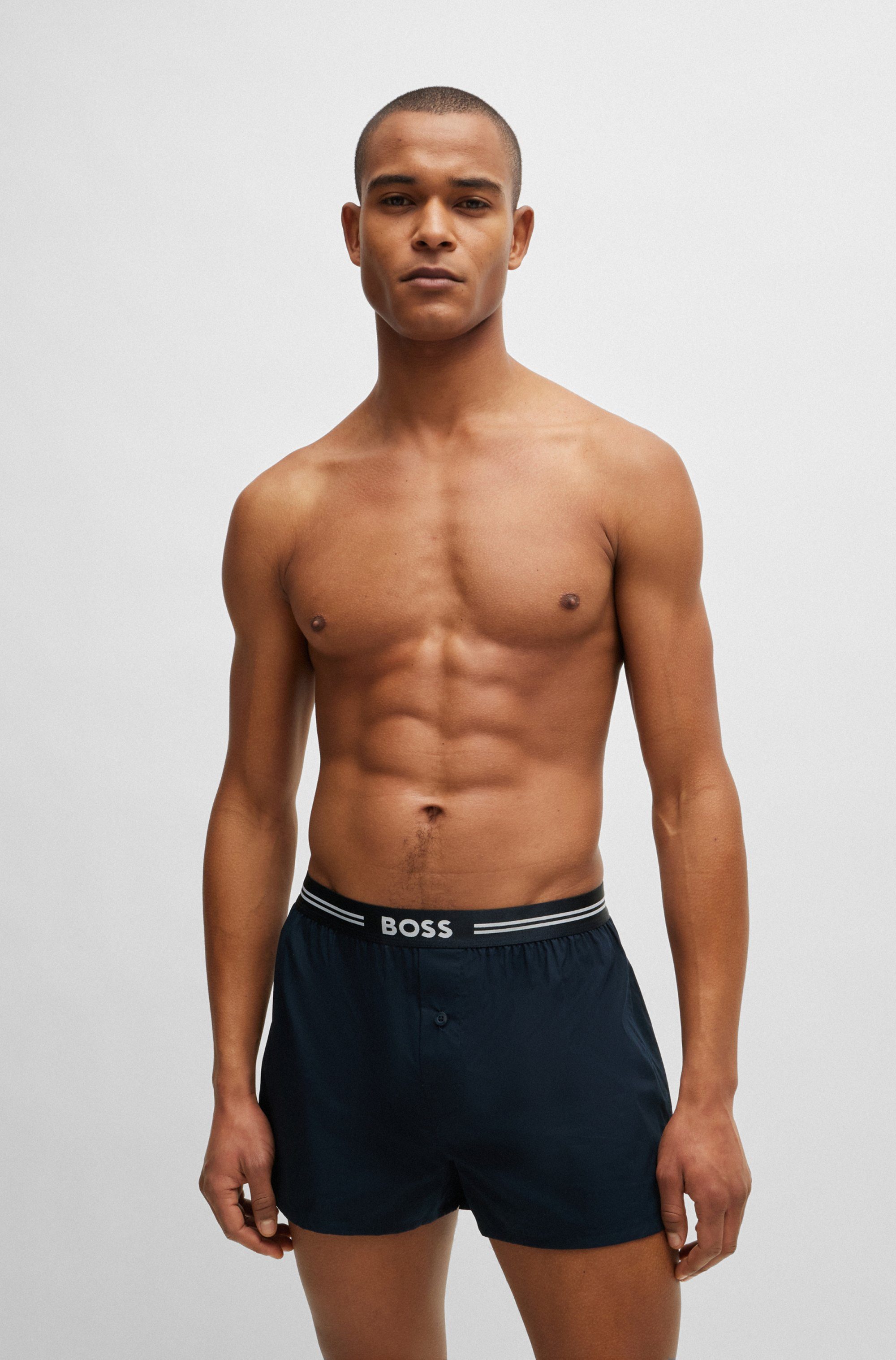 BOSS Boxershort 3P WOVEN BOXER met opening met knop (3 stuks)