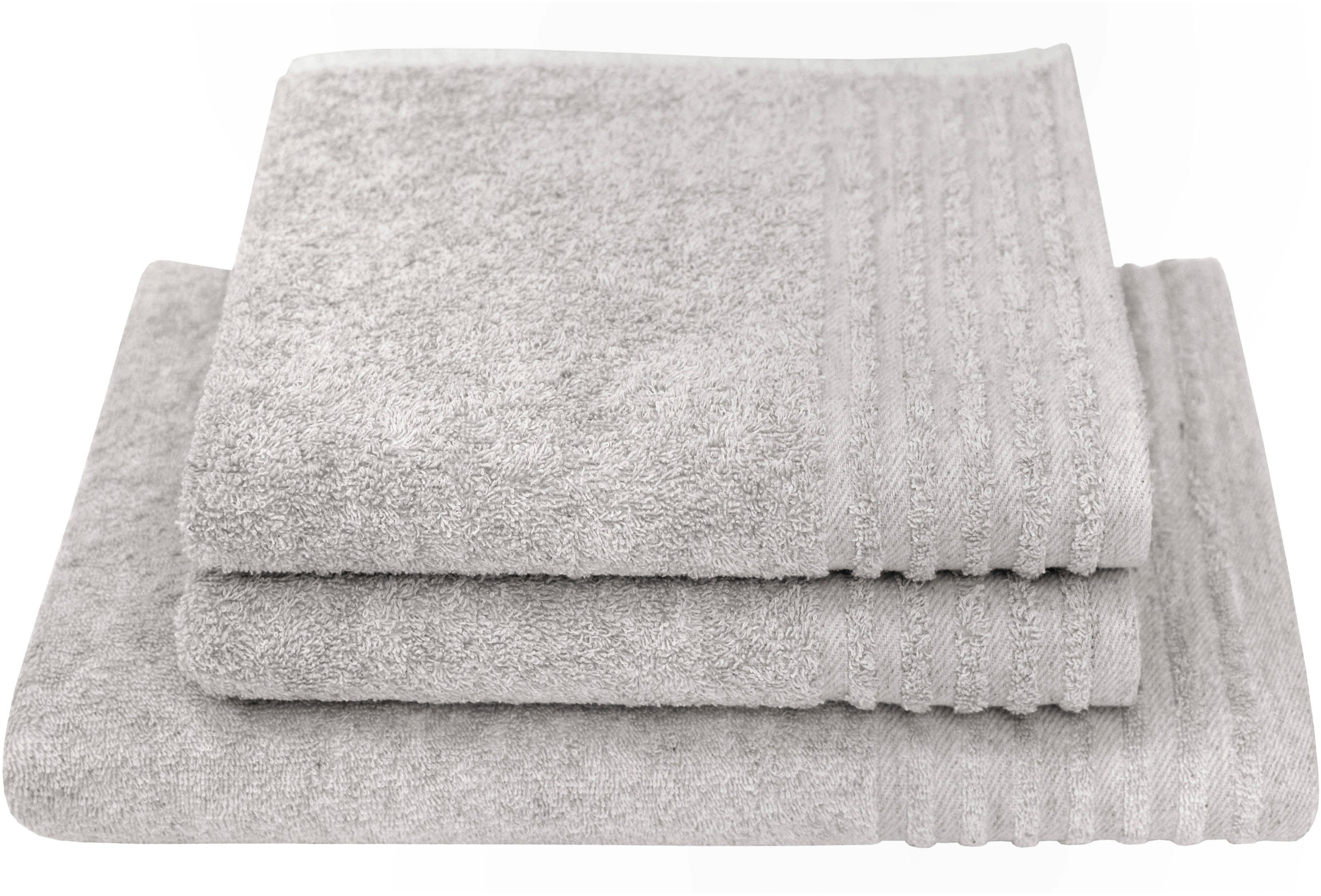 Dyckhoff Handdoekenset Deep Harmony Energy 15% hennep, 2 handdoeken (50x100cm), 1 douchehanddoek (70x140cm) (set) handdoeken grijs
