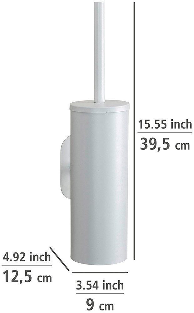 WENKO Toiletset Turbo-Loc® model Orea met toiletborstel, wandbevestiging zonder boren, roestvrij staal