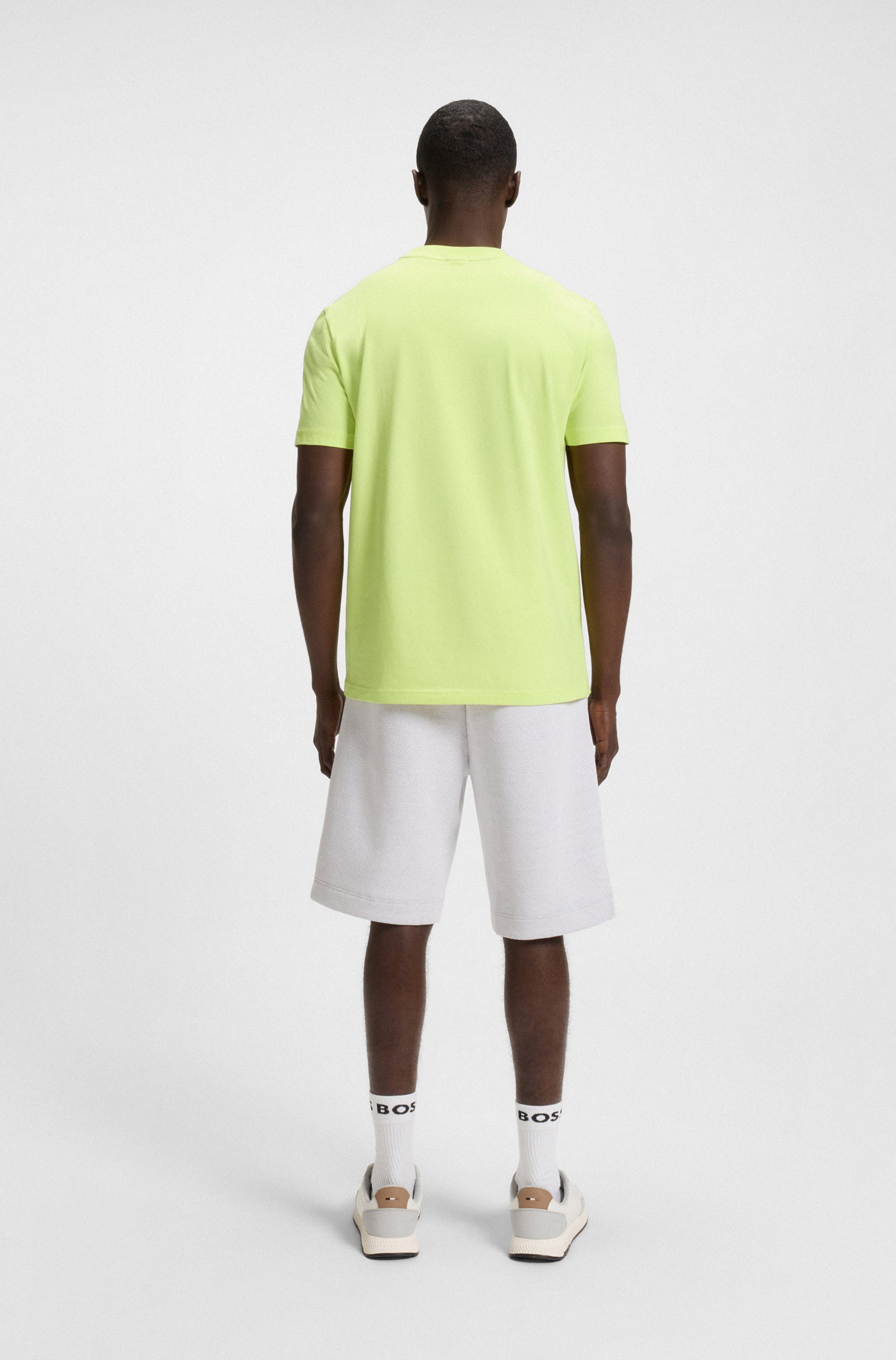 BOSS GREEN Shirt met ronde hals Thee met gegomd contrast-logo