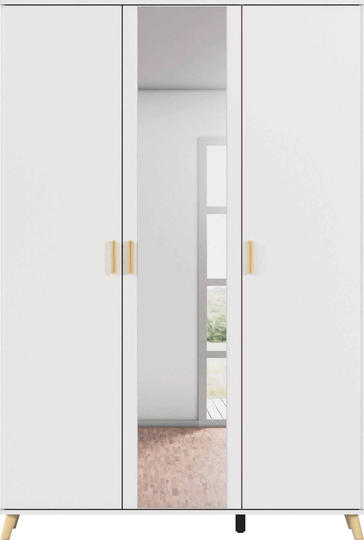 rauch Kledingkast Ottos Choice Skandi Kinderkamer Bestseller Slaapkamerkast FALUN in moderne scandi-look, poten/handgrepen eiken massief made in germany