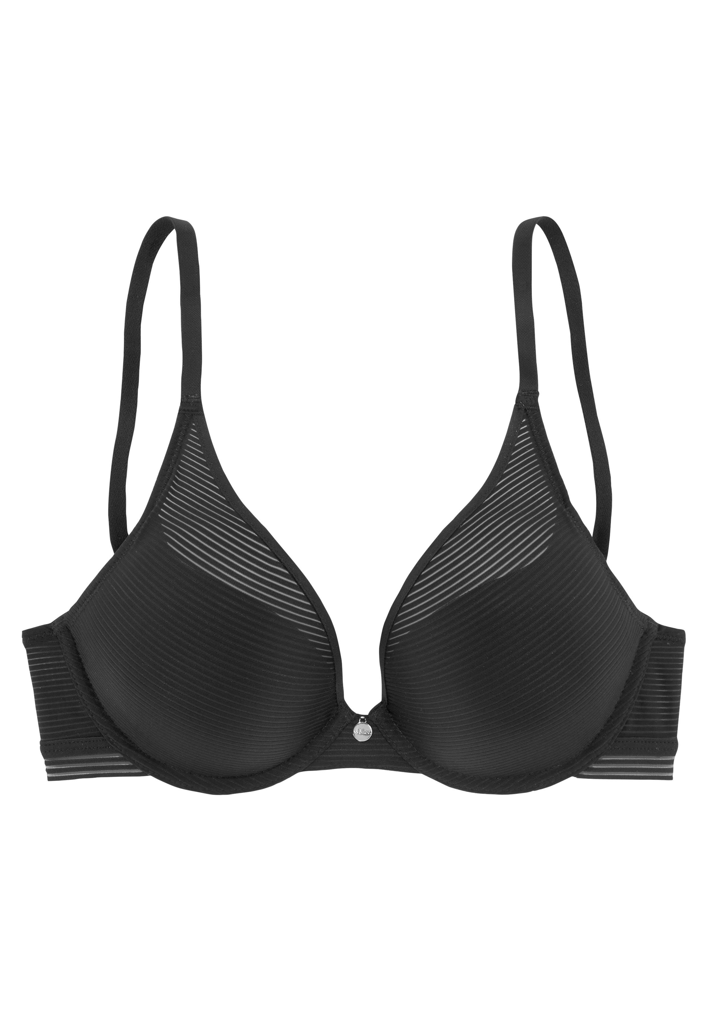 s.Oliver RED LABEL Beachwear Push-up-bh Zoè gemaakt van modieus mesh in een gestreepte look