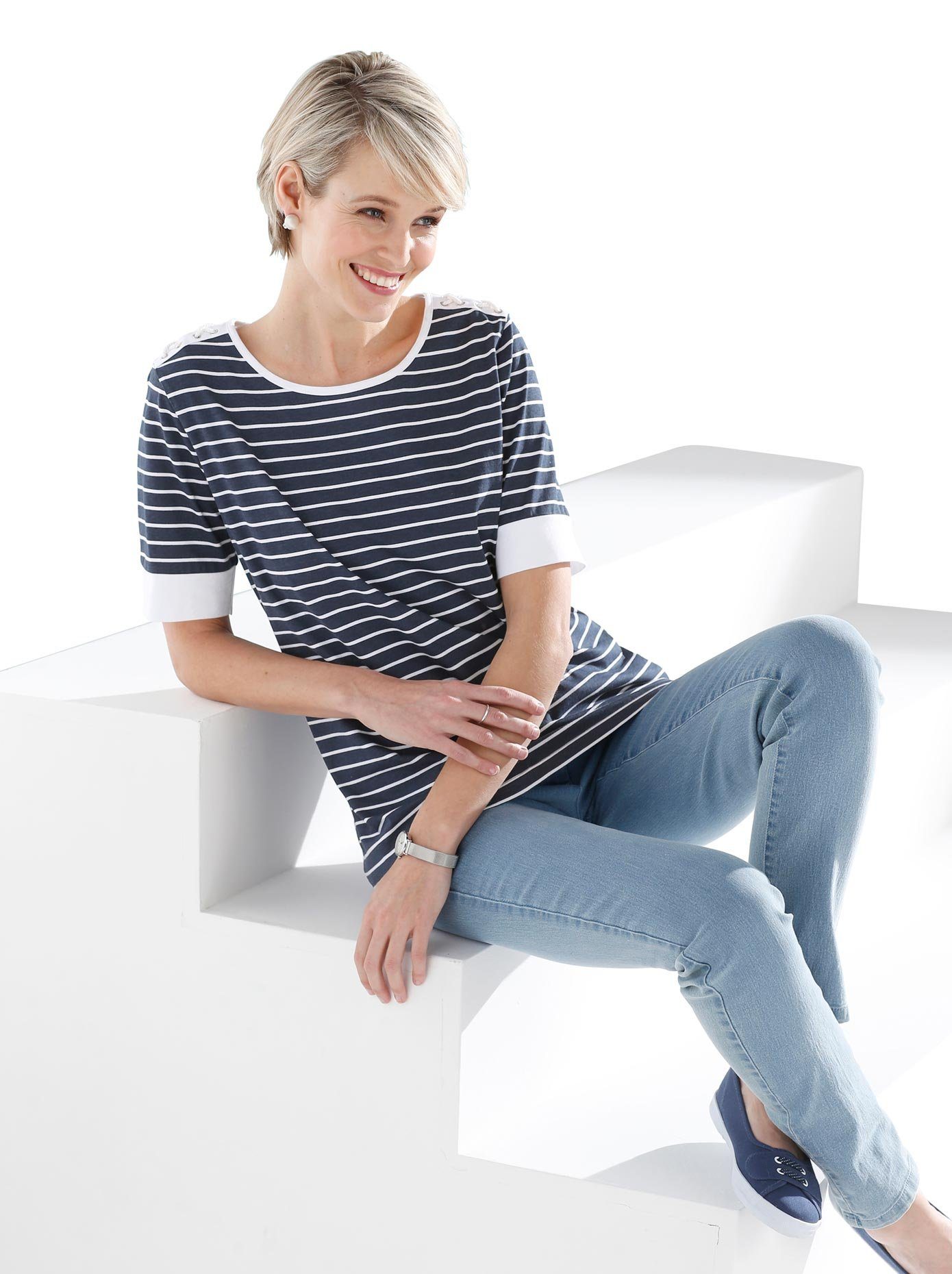 Classic Basics Shirt met ronde hals Shirt (1-delig)
