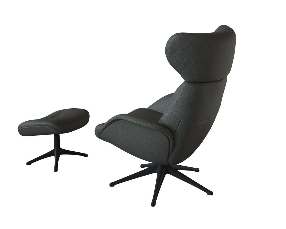 FLEXLUX Relaxfauteuil Relaxchairs More Eersteklas comfort, rug- en hoofdsteunverstelling, draaibaar, zwarte voet