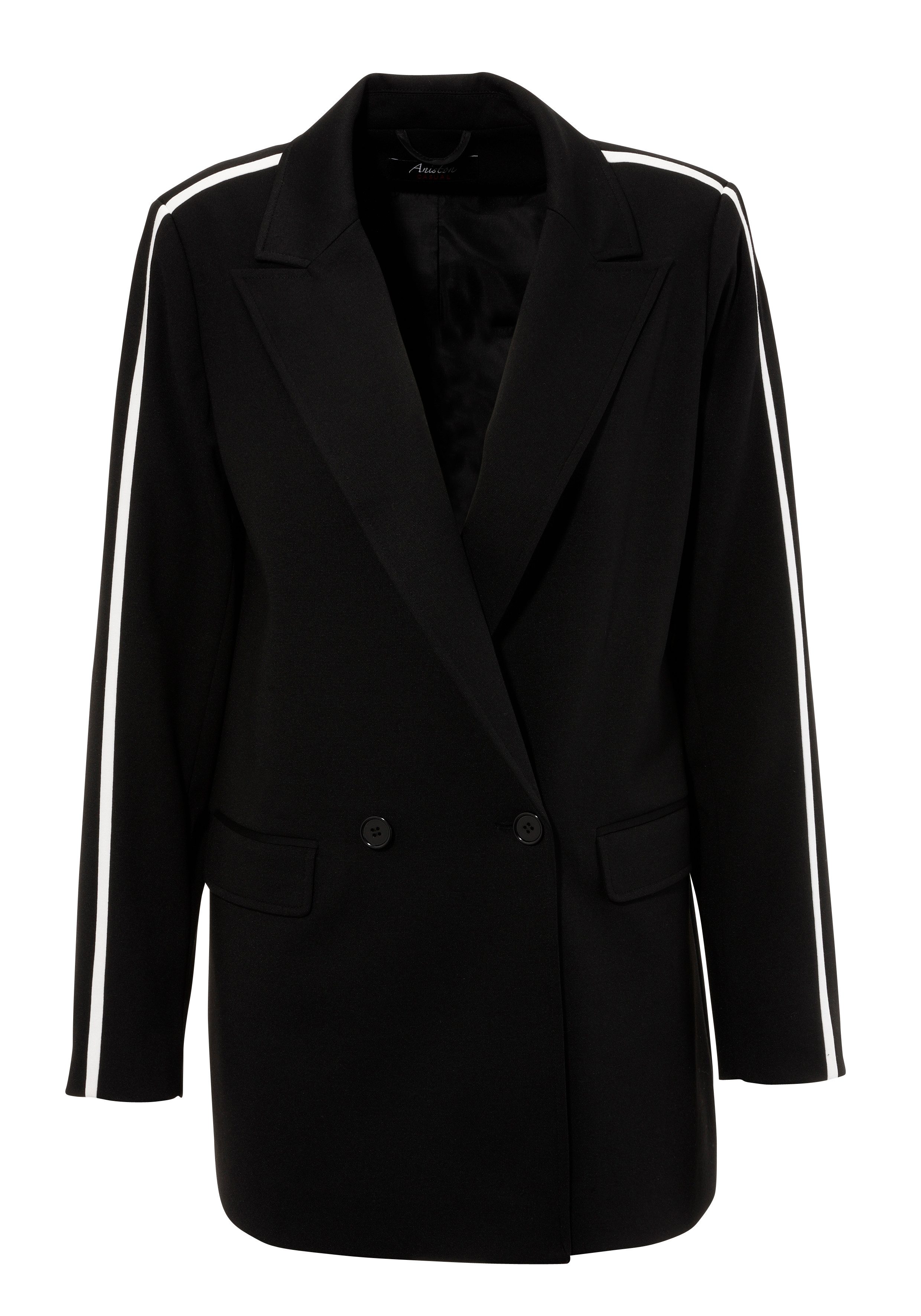 Aniston CASUAL Lange blazer met trendy streep op de schouder en de mouwen
