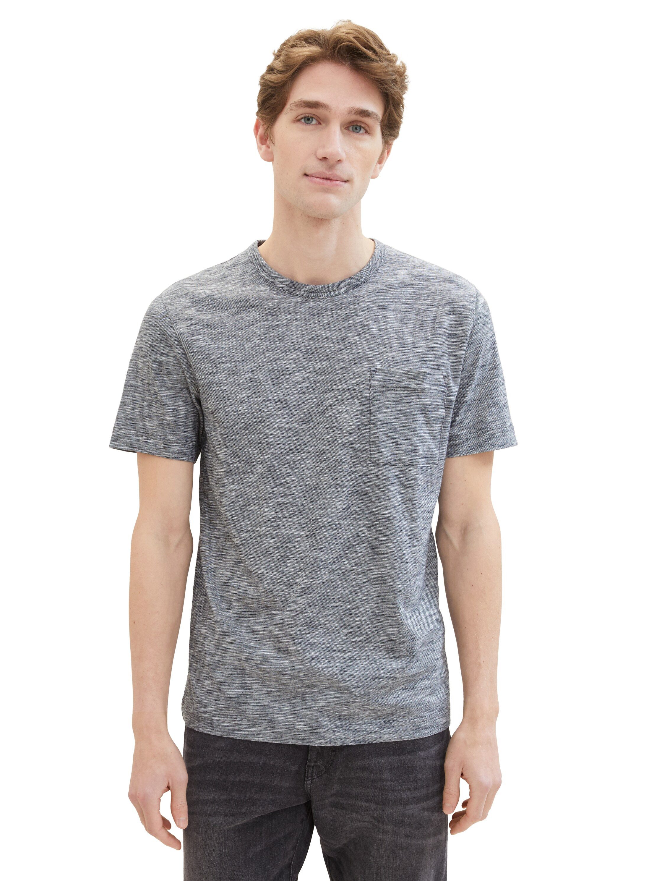 Tom Tailor Shirt met ronde hals in mêlee-look
